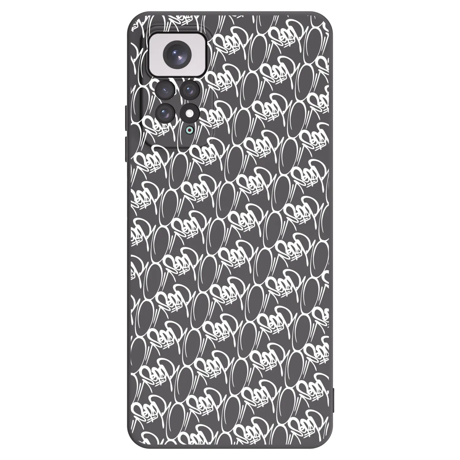 Picasee silikonový černý obal pro Xiaomi Redmi Note 11 - Separ - White On Black 2