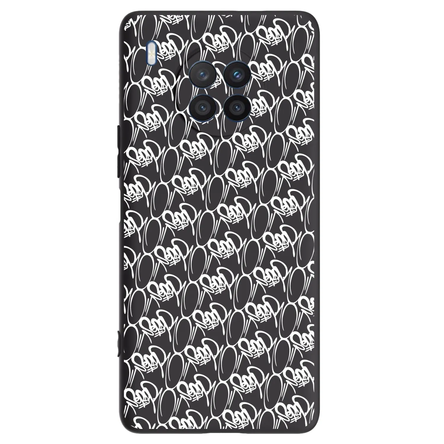 Picasee silikonový černý obal pro Honor 50 Lite - Separ - White On Black 2