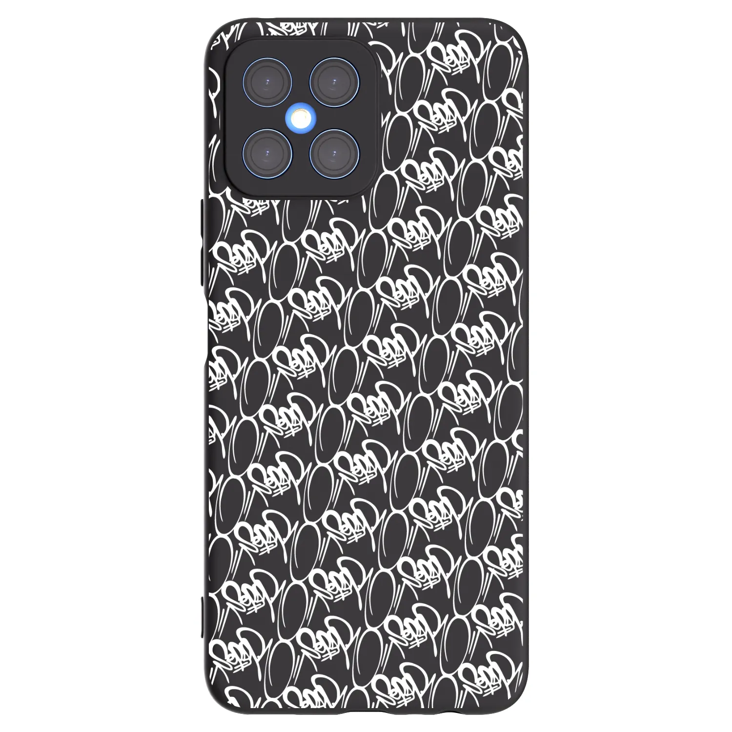 Picasee silikonový černý obal pro Honor X8 4G - Separ - White On Black 2