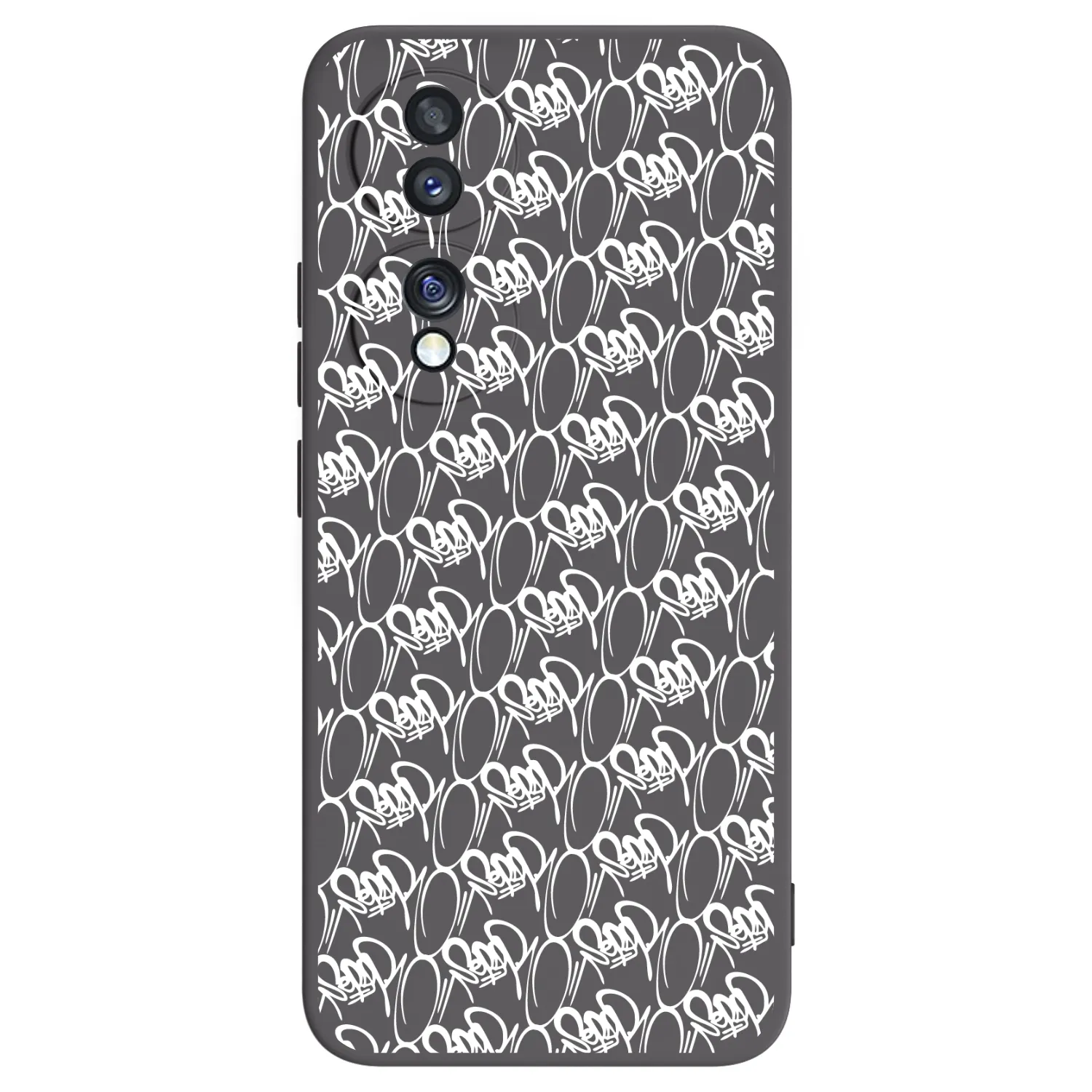 Picasee silikonový černý obal pro Honor 70 - Separ - White On Black 2