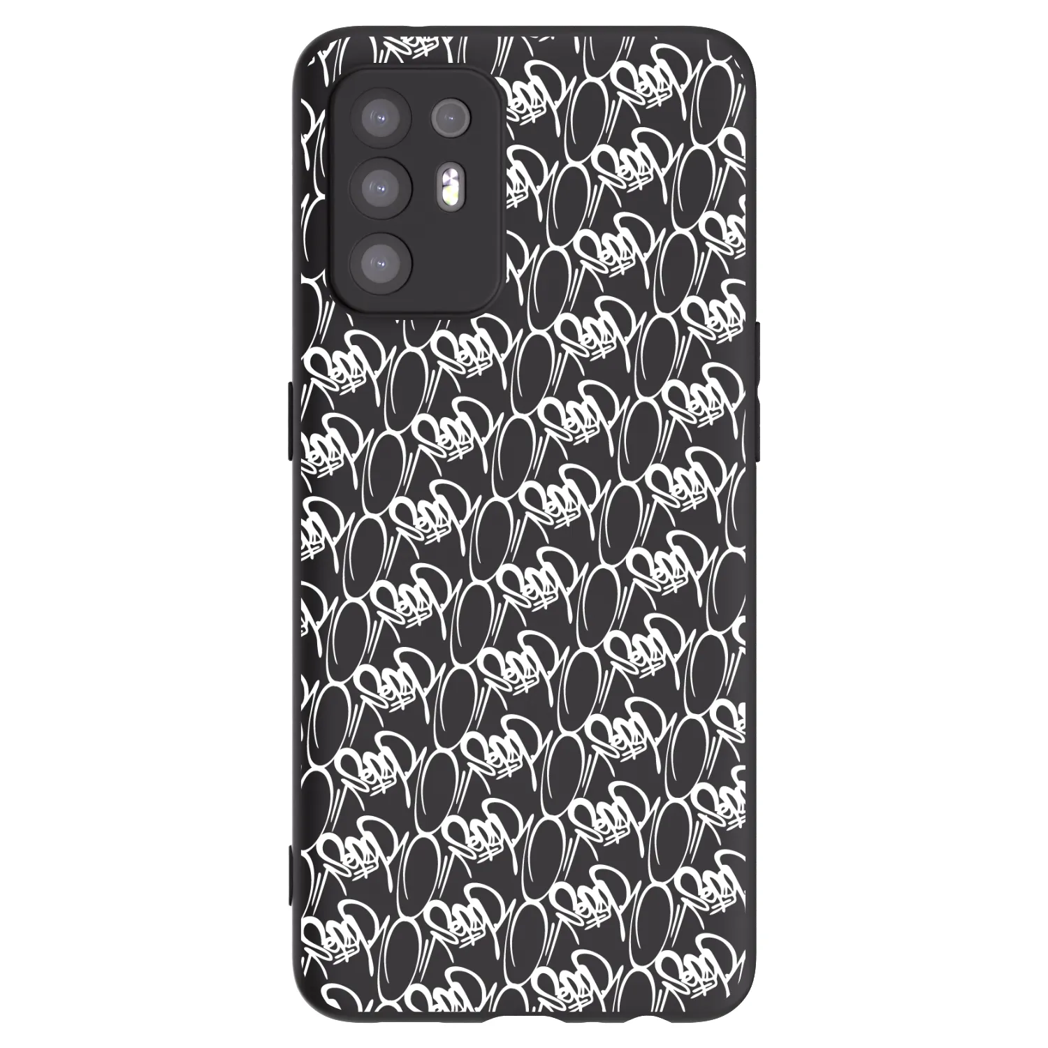 Picasee silikonový černý obal pro OPPO A94 5G - Separ - White On Black 2