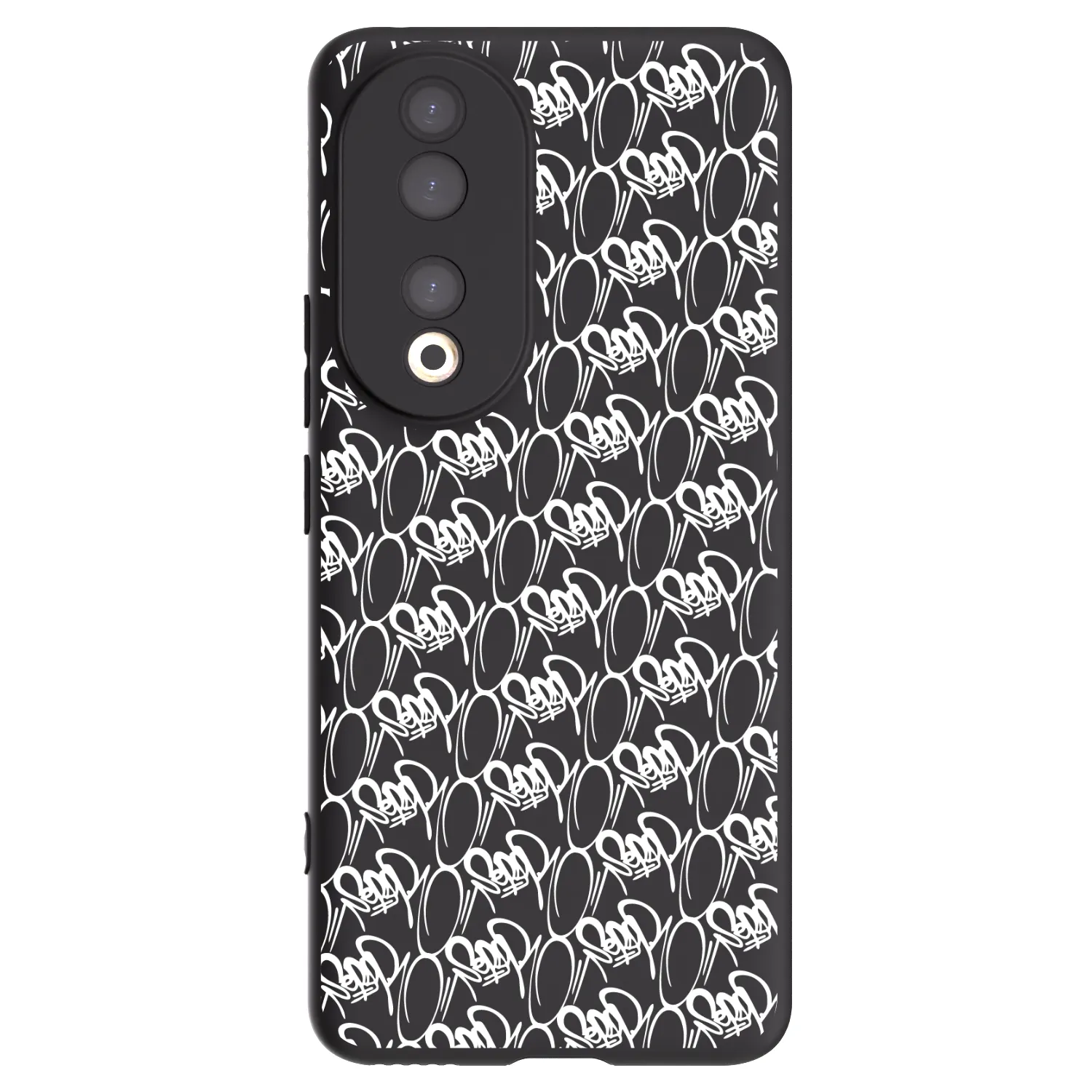 Picasee silikonový černý obal pro Honor 90 5G - Separ - White On Black 2