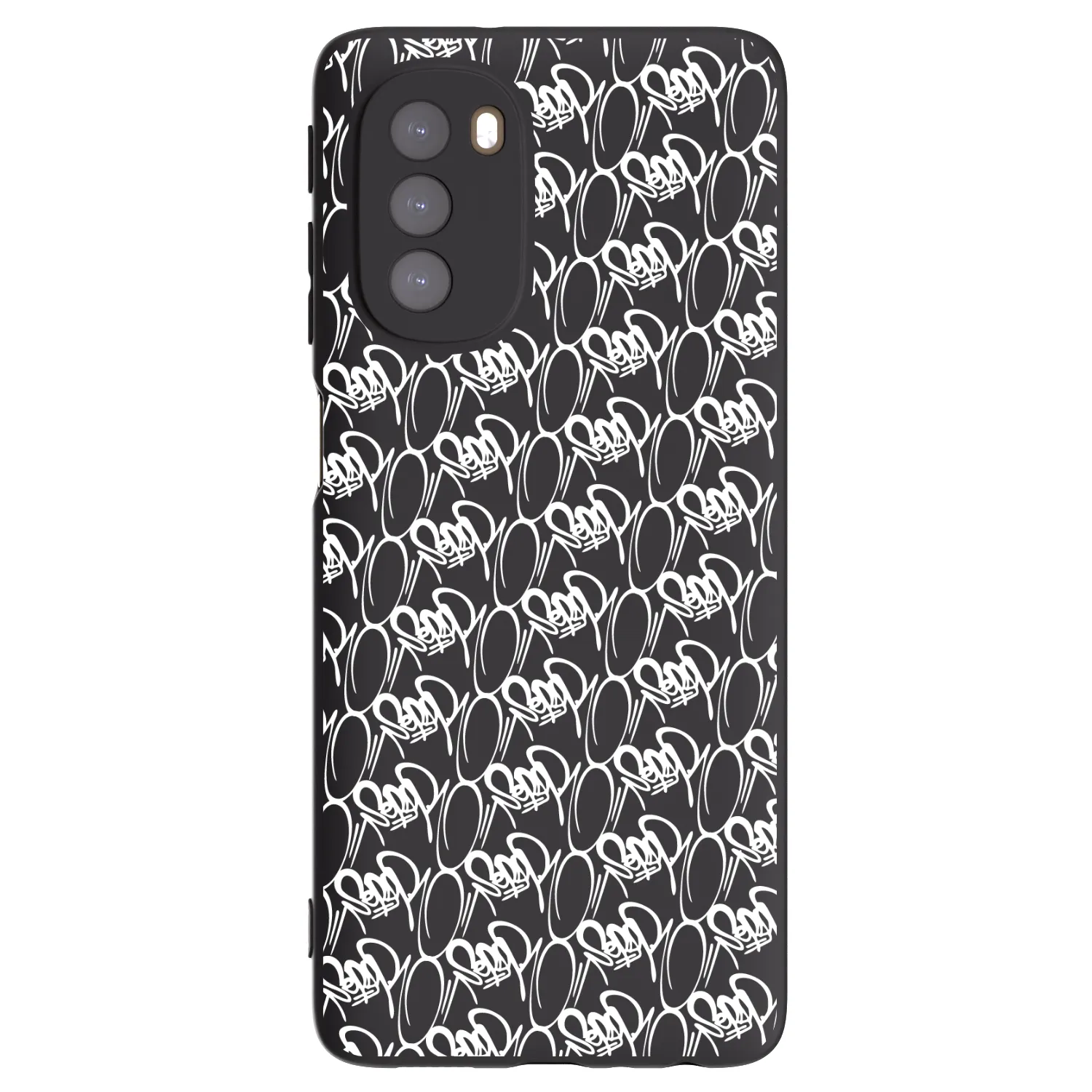 Picasee silikonový černý obal pro Motorola Moto G51 - Separ - White On Black 2