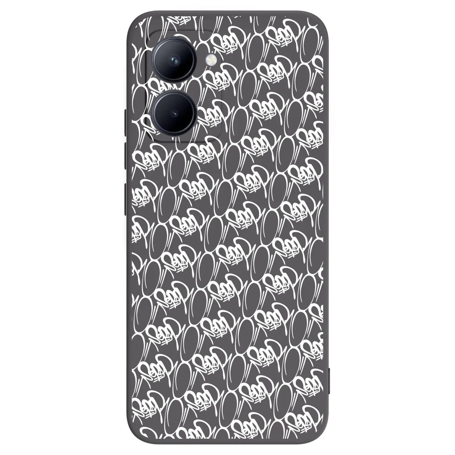 Picasee silikonový černý obal pro Realme C33 (2023) - Separ - White On Black 2
