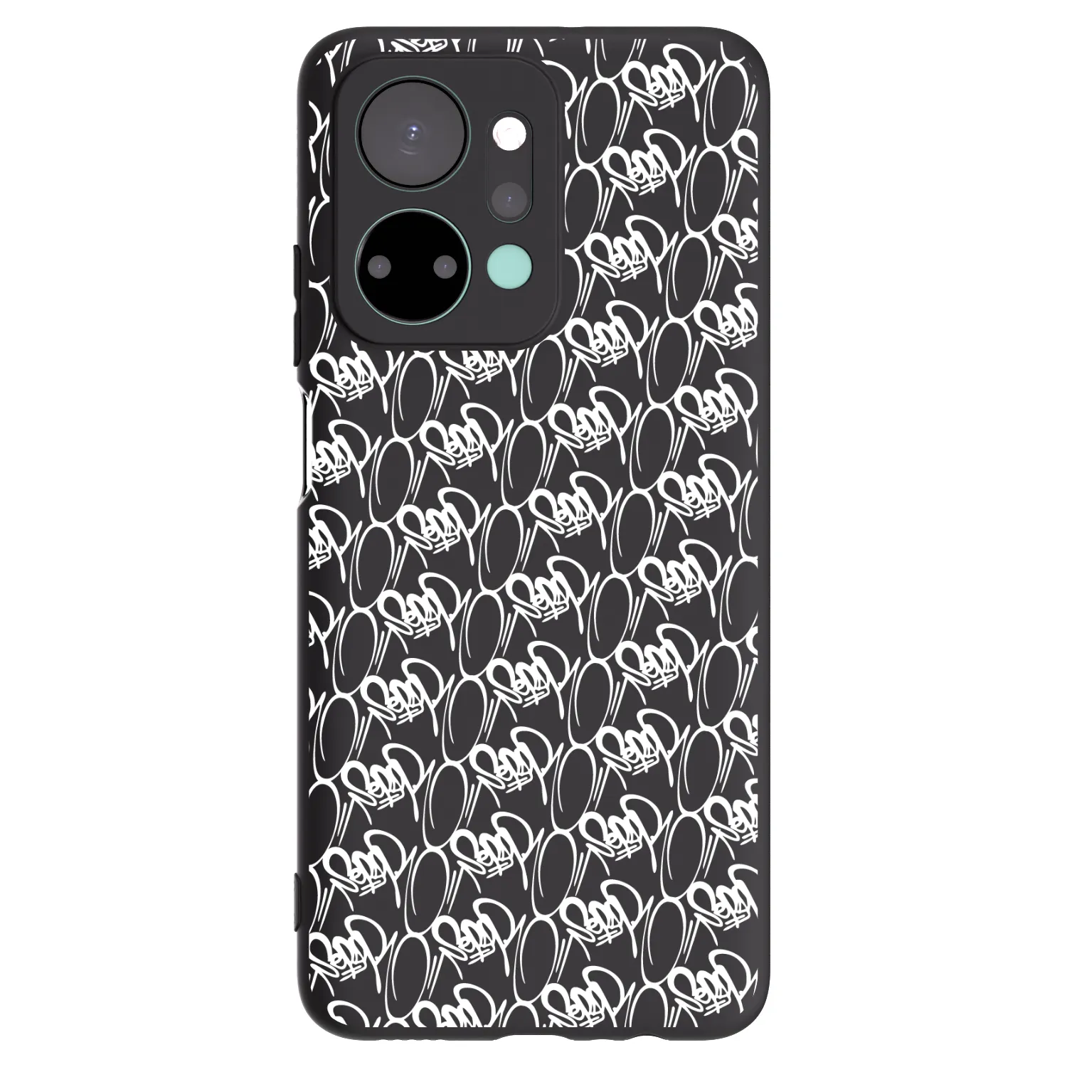 Picasee silikonový černý obal pro Honor X7a - Separ - White On Black 2