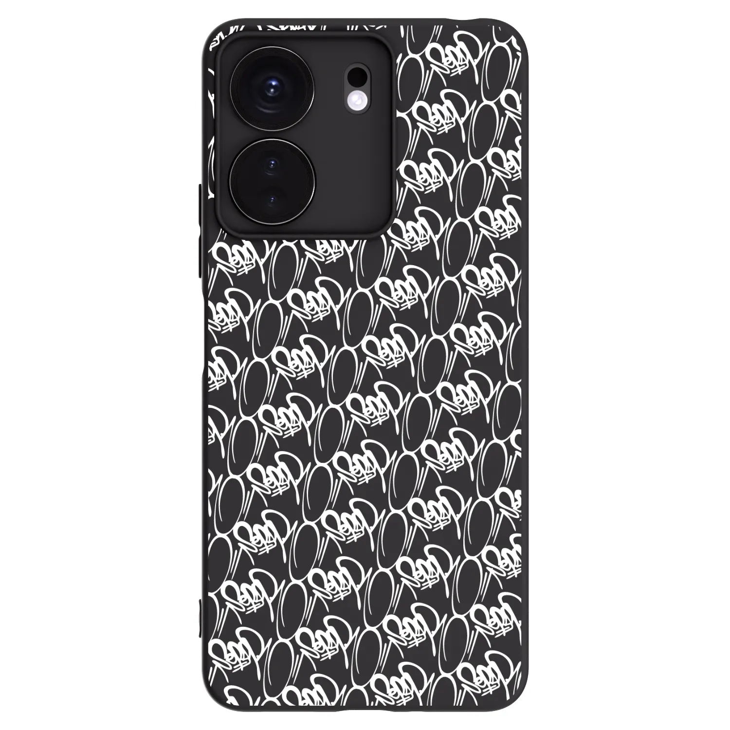Picasee silikonový černý obal pro Xiaomi Redmi 13C 4G - Separ - White On Black 2