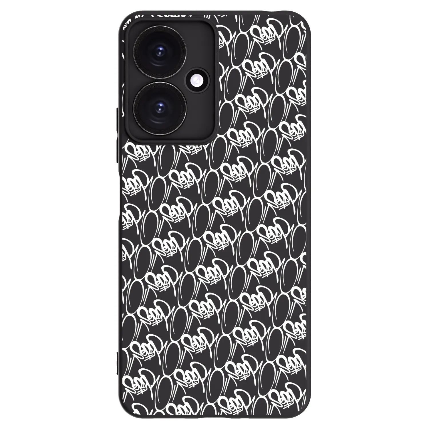 Picasee silikonový černý obal pro Xiaomi Redmi 13C 5G - Separ - White On Black 2