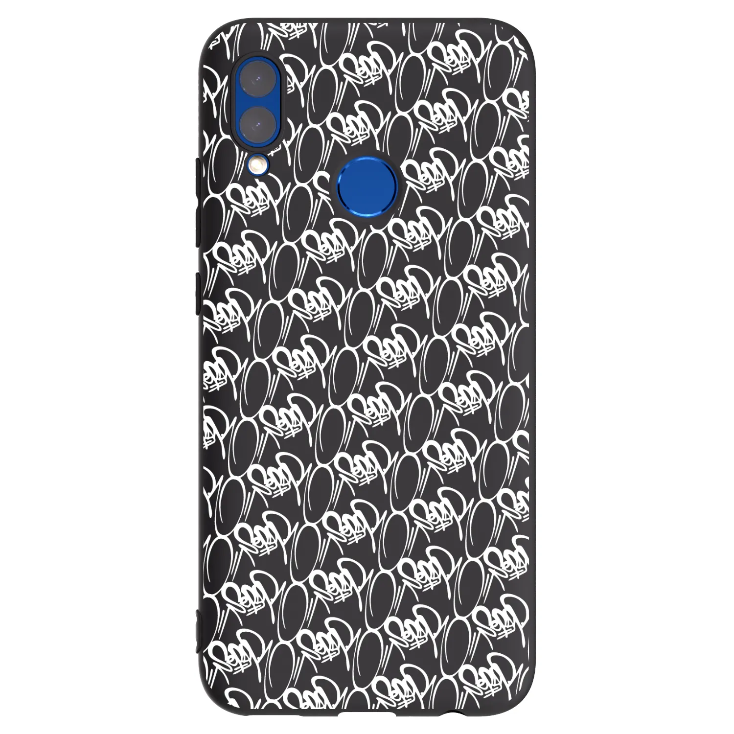 Picasee silikonový černý obal pro Huawei P Smart 2019 - Separ - White On Black 2