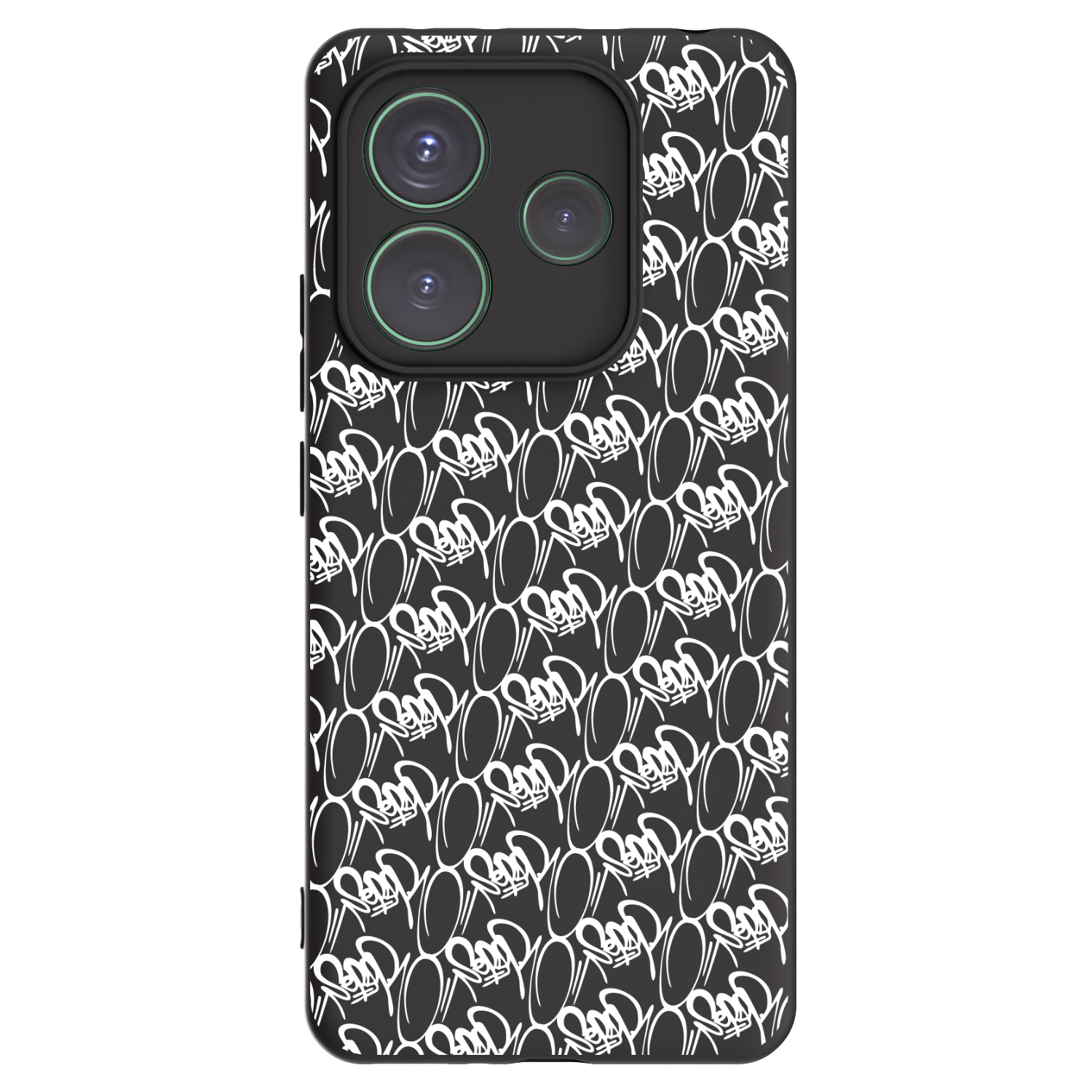 Picasee silikonový černý obal pro Xiaomi Redmi Note 14 5G - Separ - White On Black 2