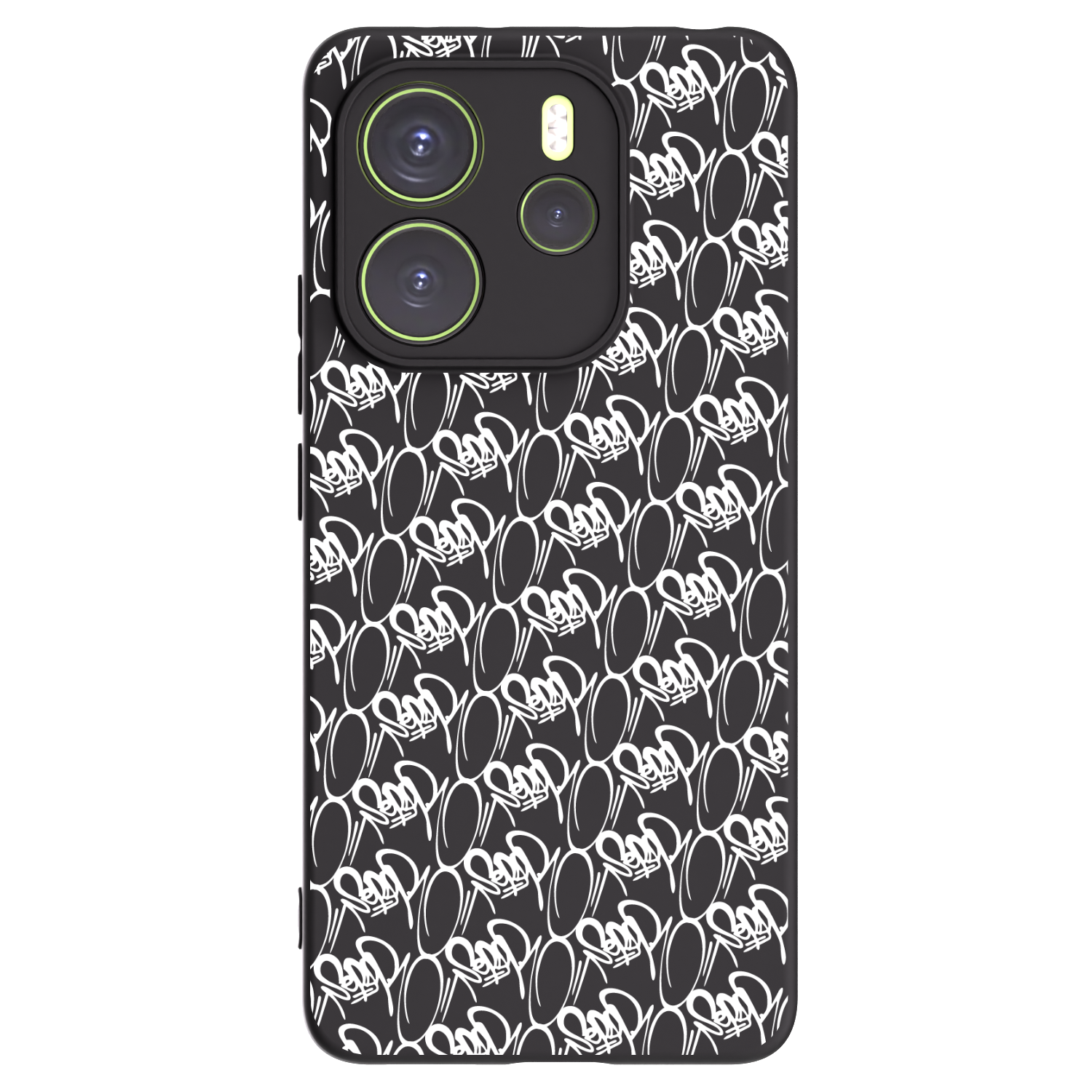 Picasee silikonový černý obal pro Xiaomi Redmi Note 14 4G - Separ - White On Black 2