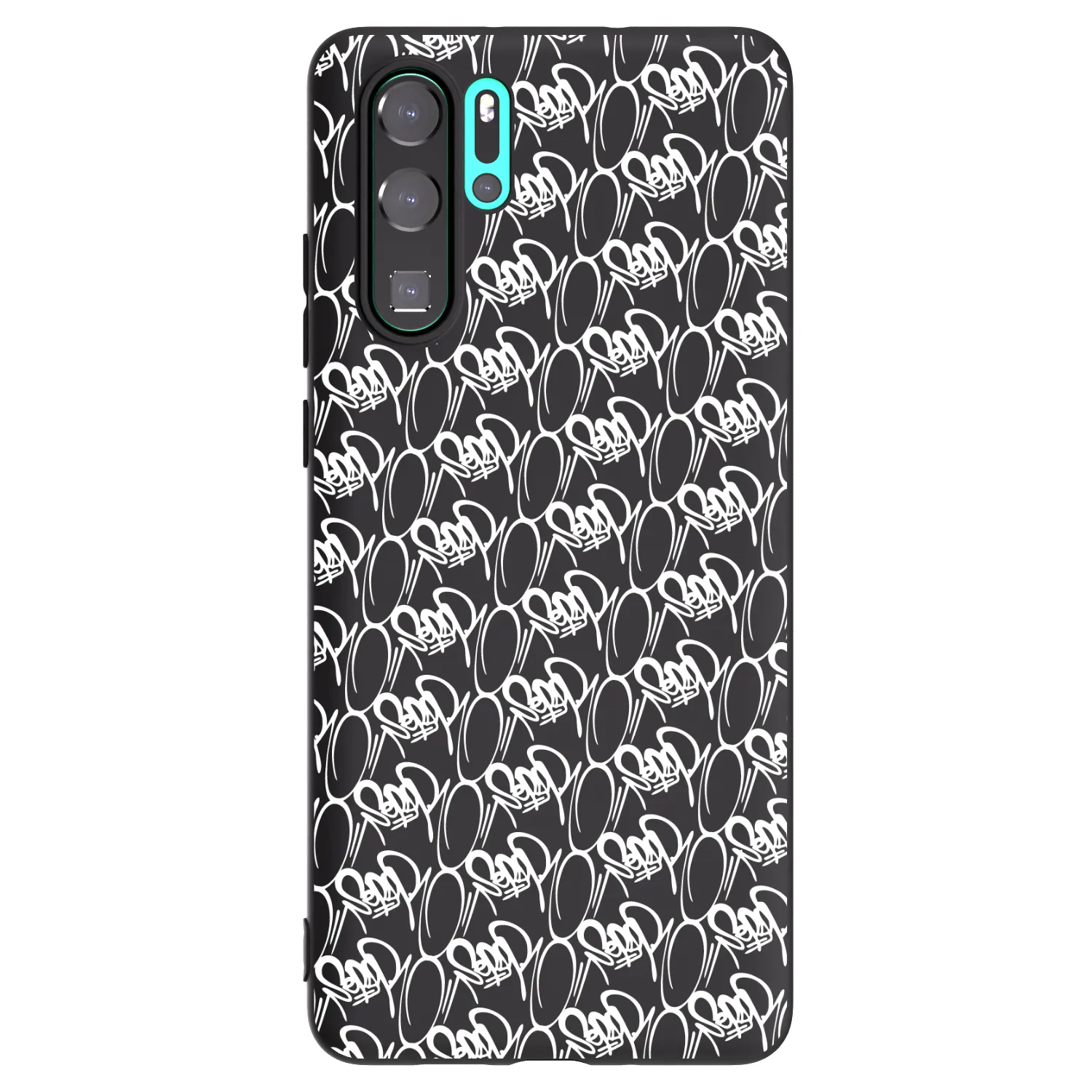 Picasee silikonový černý obal pro Huawei P30 Pro - Separ - White On Black 2