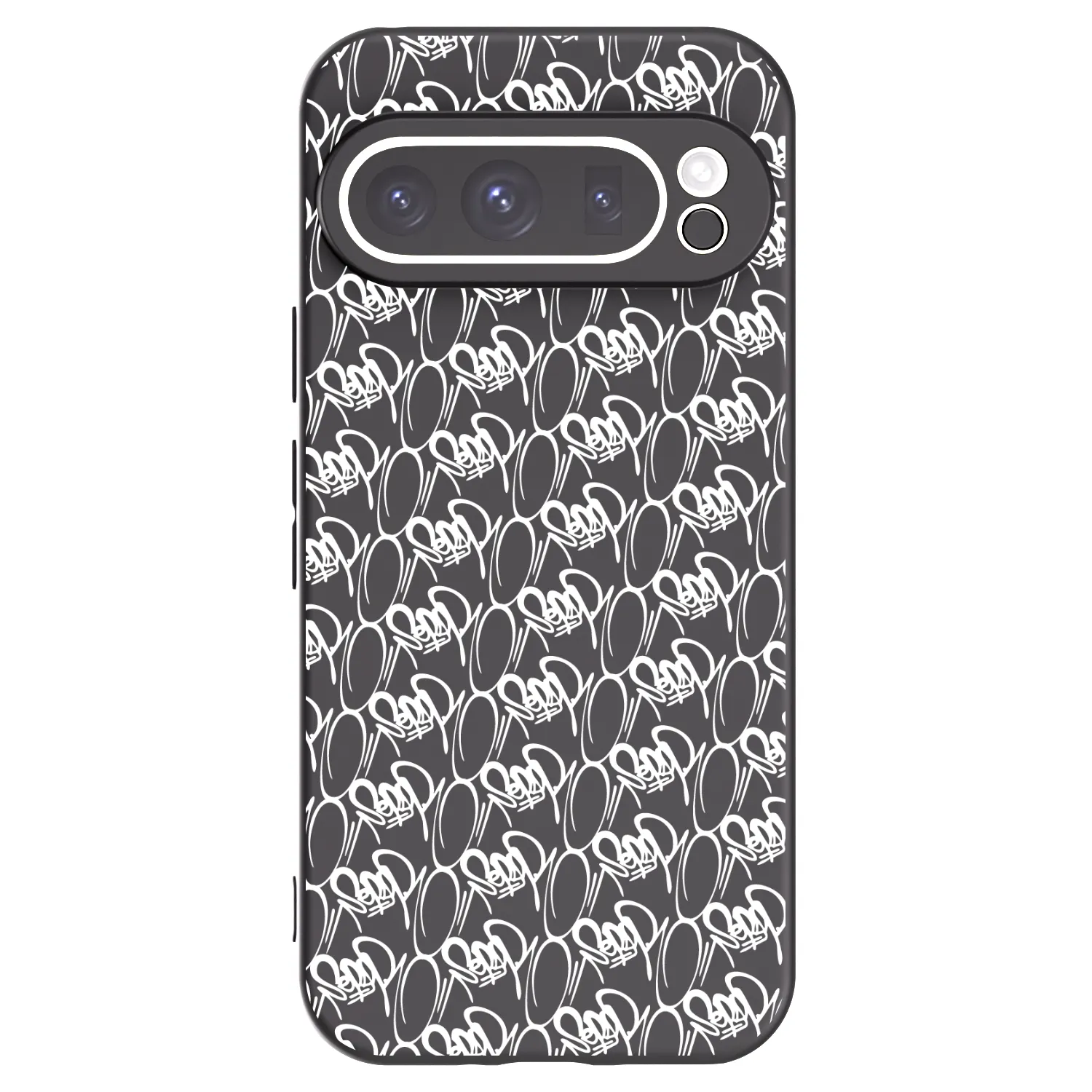 Picasee silikonový černý obal pro Google Pixel 9 Pro - Separ - White On Black 2
