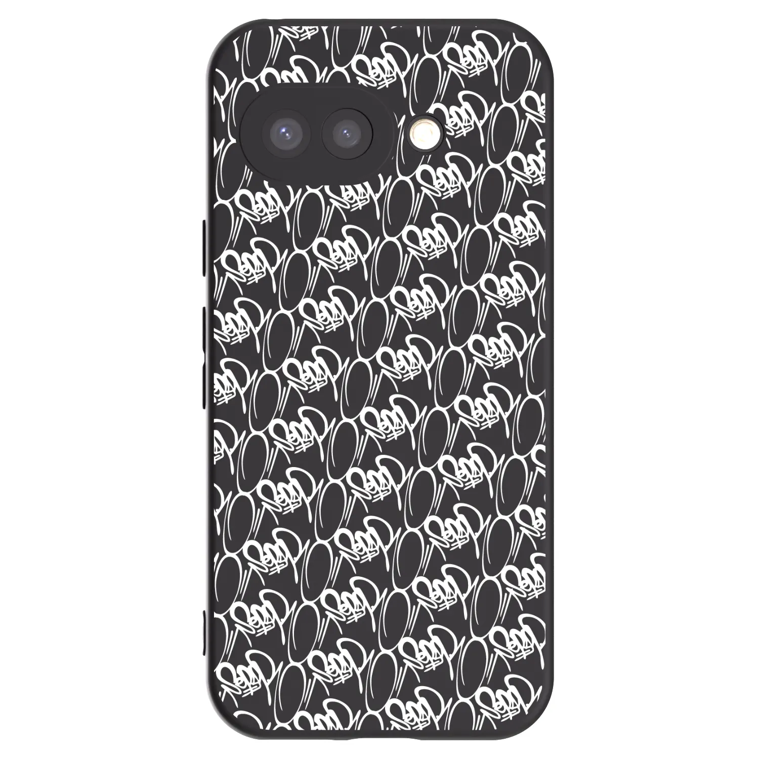 Picasee silikonový černý obal pro Google Pixel 9a - Separ - White On Black 2