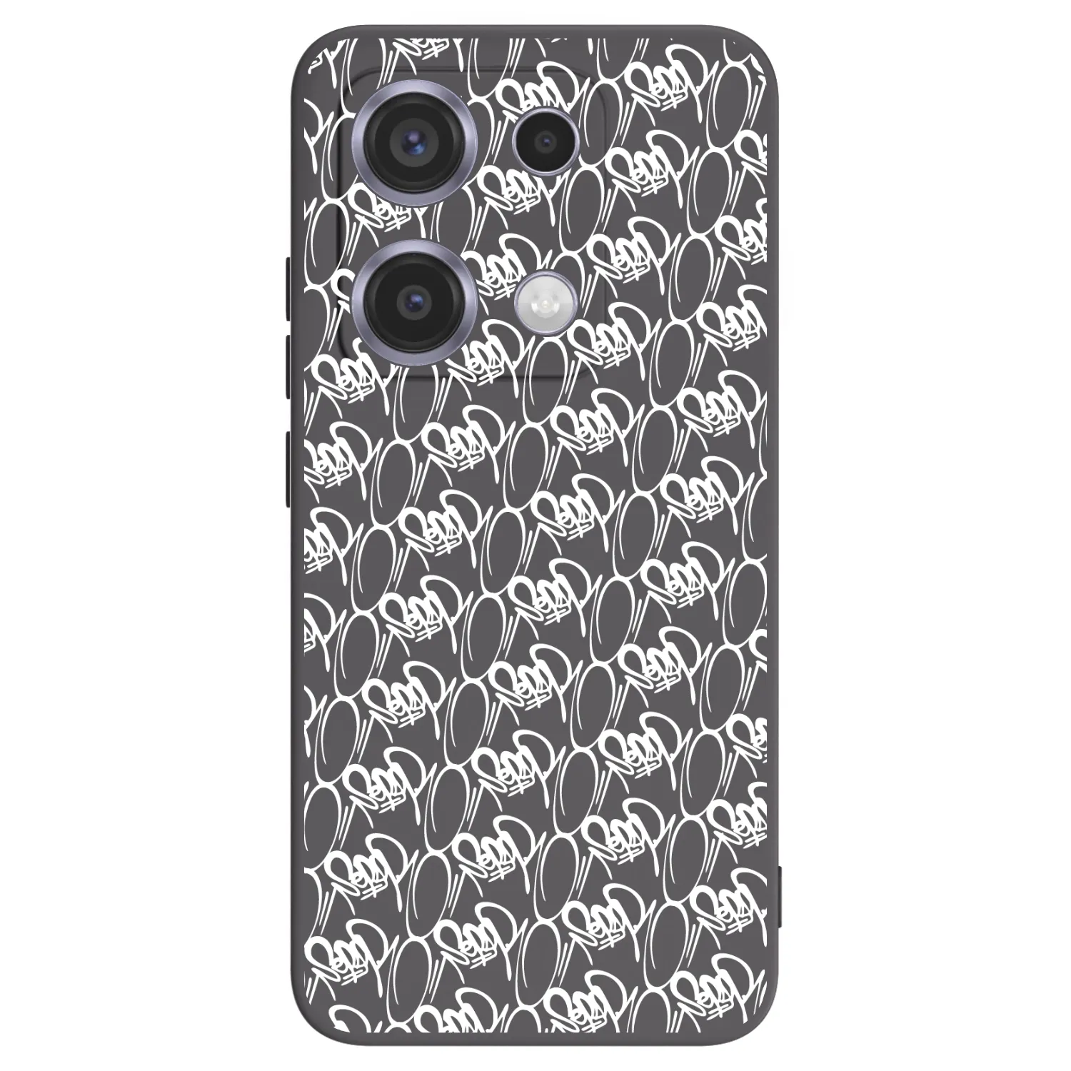 Picasee silikonový černý obal pro Xiaomi Redmi Note 14S - Separ - White On Black 2