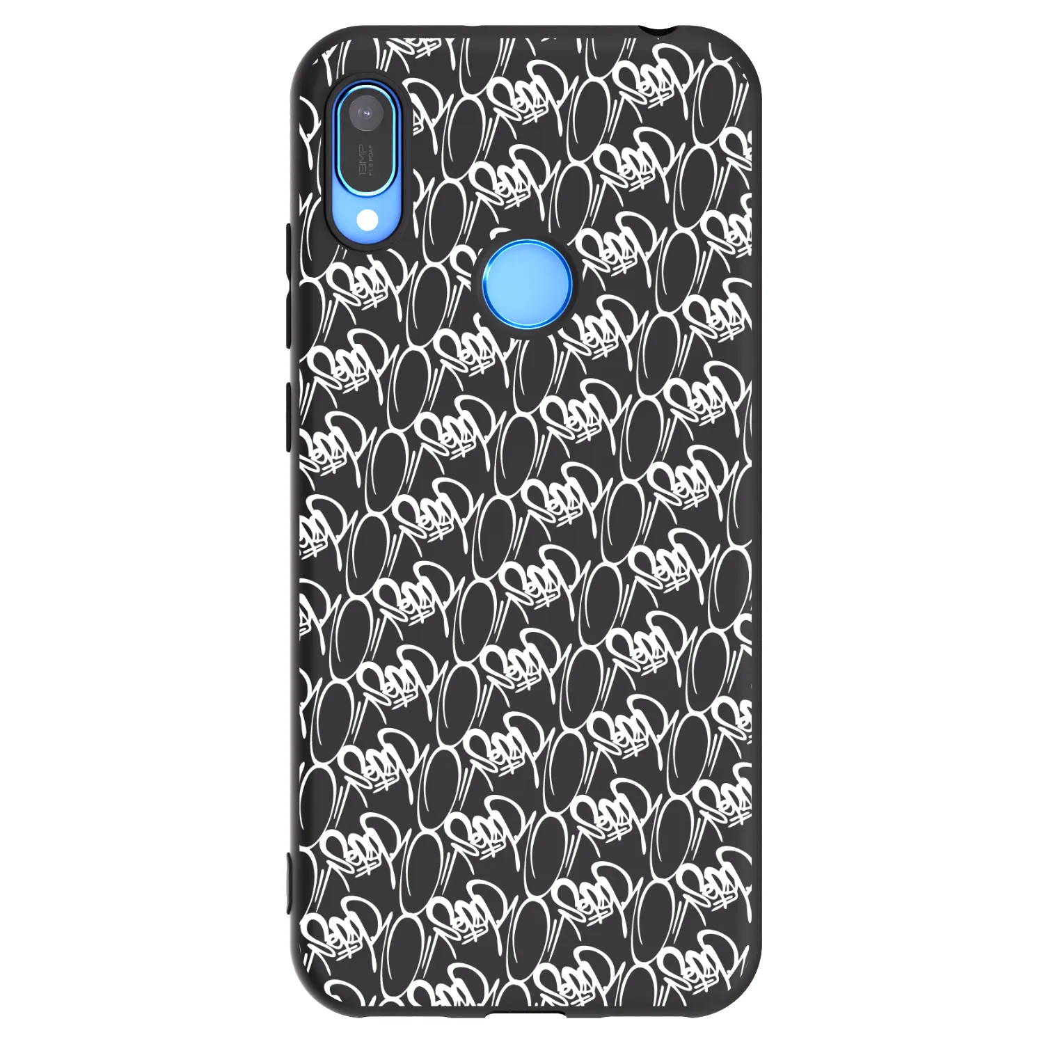 Picasee silikonový černý obal pro Huawei Y6 2019 - Separ - White On Black 2