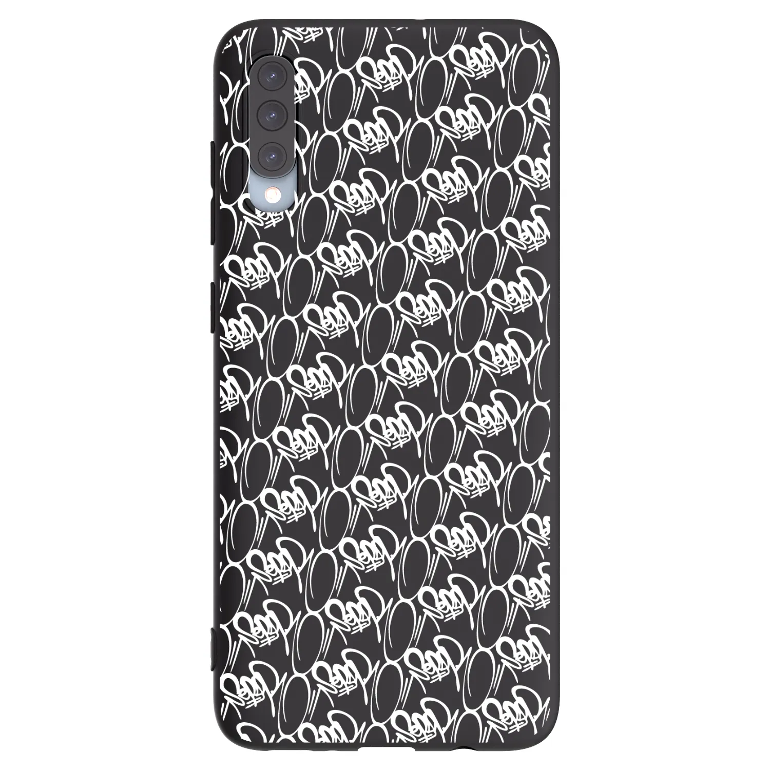 Picasee silikonový černý obal pro Samsung Galaxy A70 A705F - Separ - White On Black 2