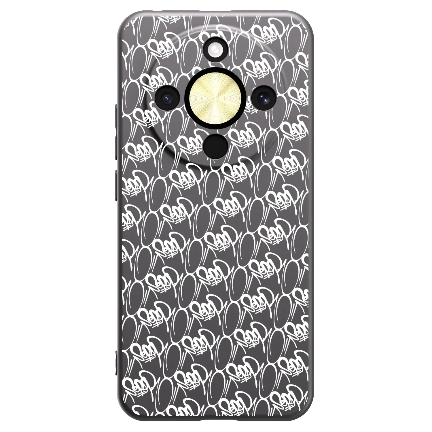 Picasee silikonový černý obal pro Honor Magic8 Lite 5G - Separ - White On Black 2