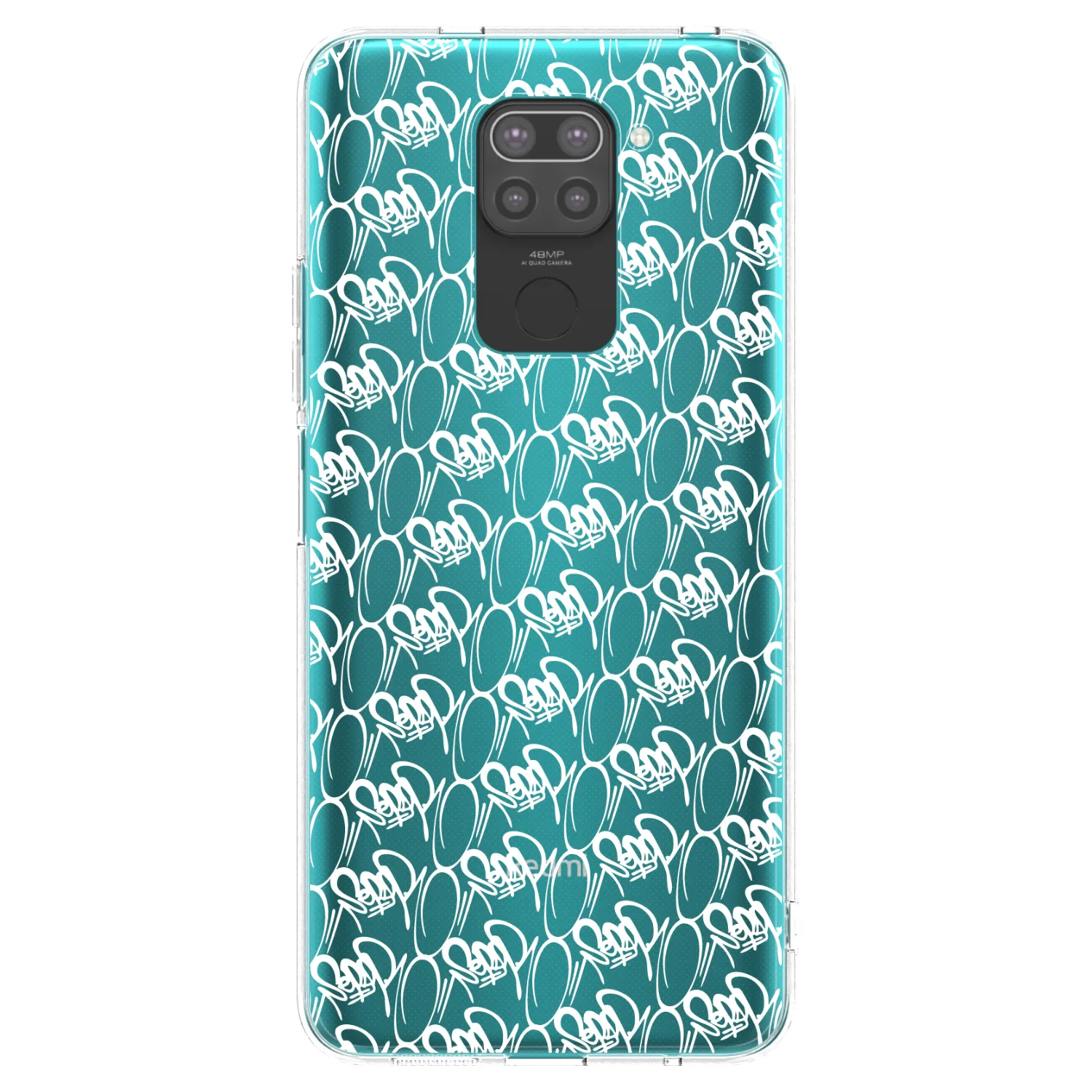 Picasee silikonový černý obal pro Xiaomi Redmi Note 9 - Separ - White On Black 2