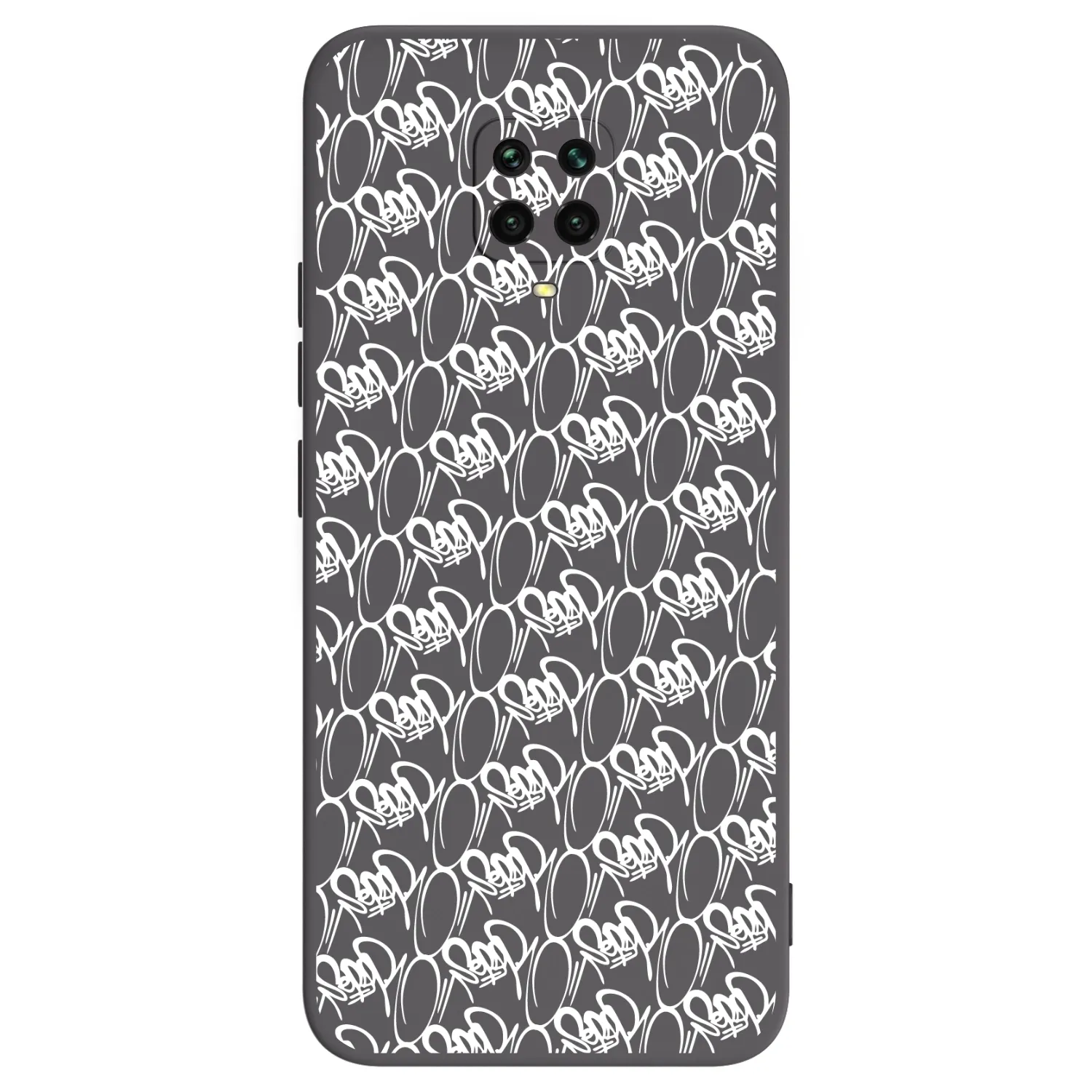 Picasee silikonový černý obal pro Xiaomi Redmi Note 9S - Separ - White On Black 2