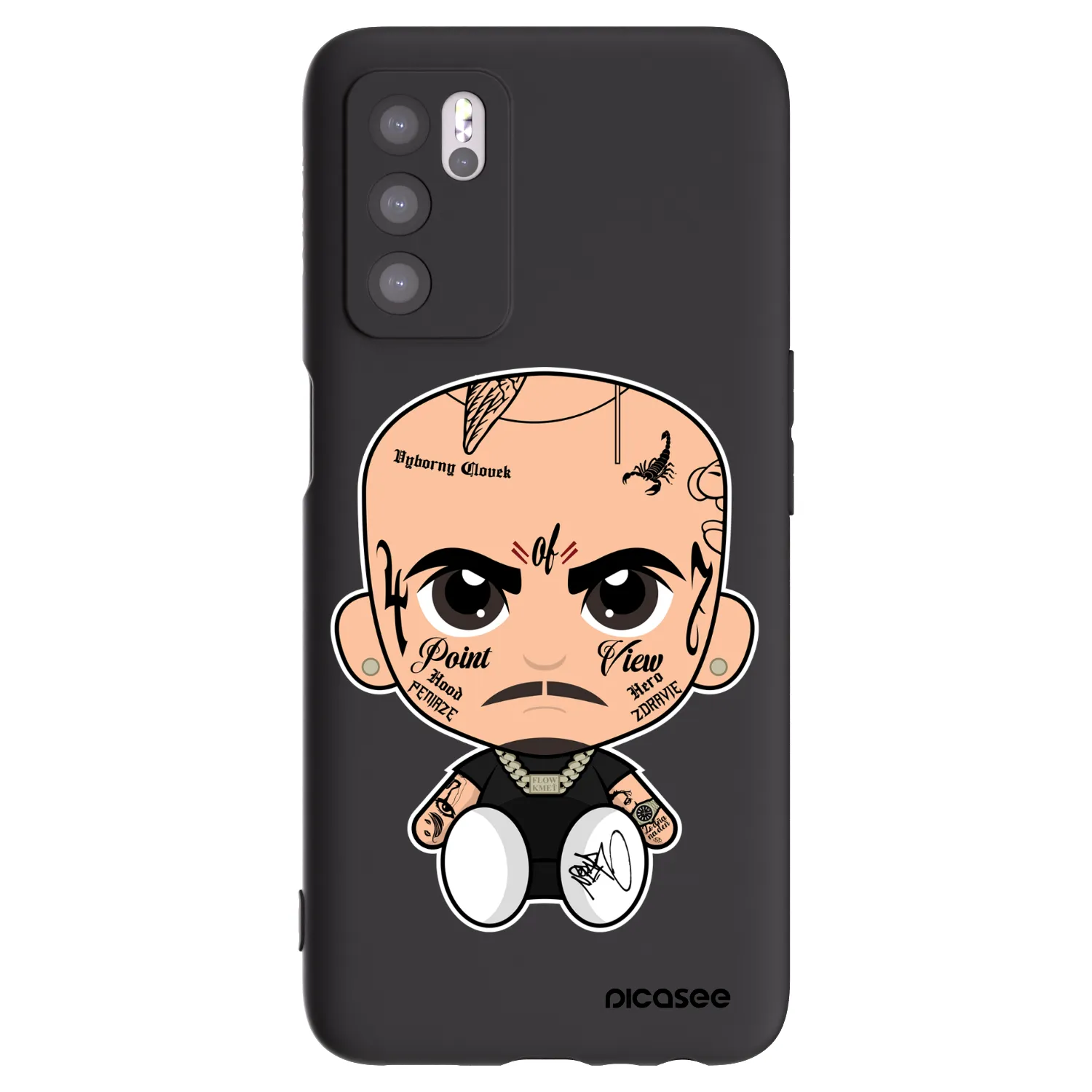 Picasee silikonový černý obal pro OPPO A16s - Separ