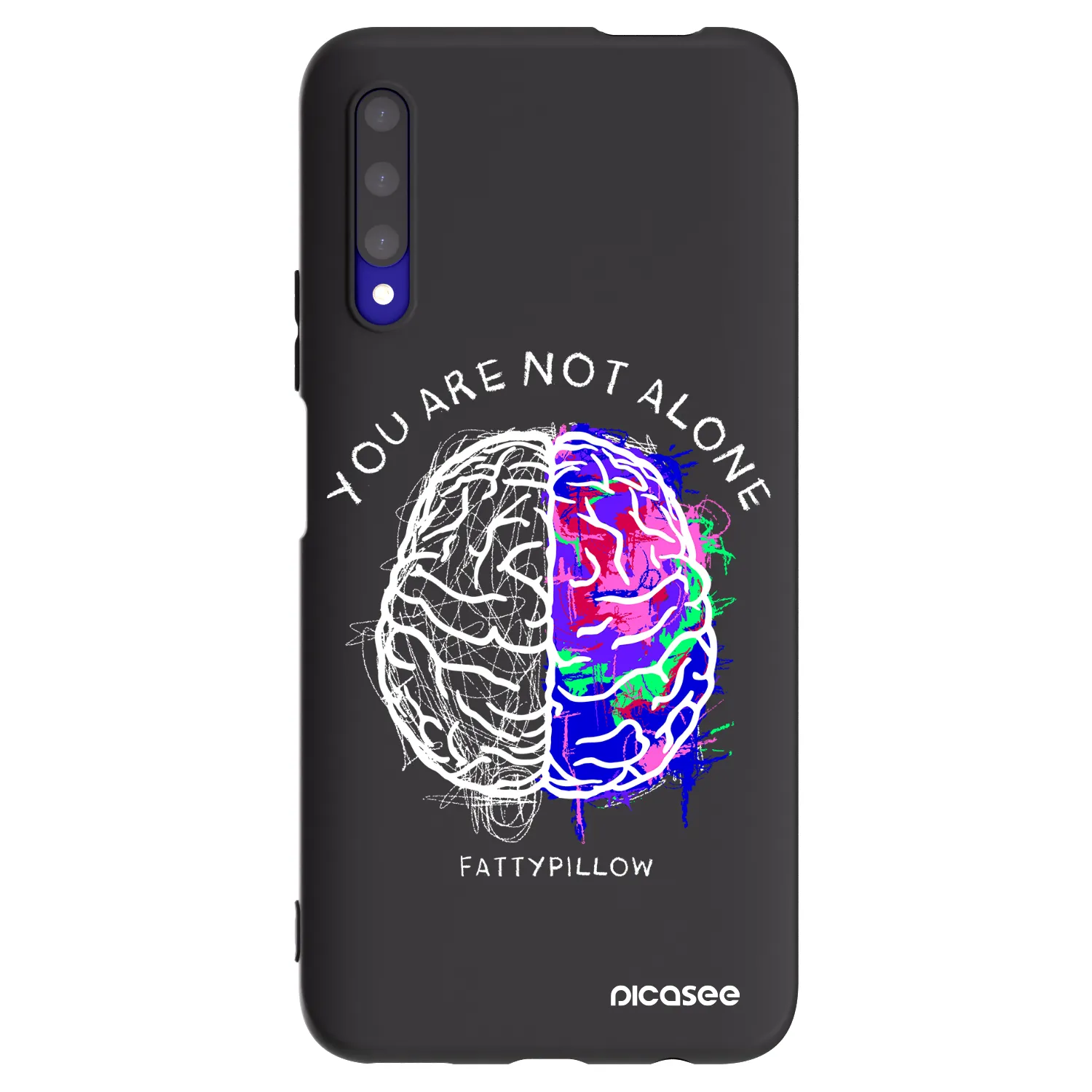 Picasee silikonový černý obal pro Honor 9X Pro - Brain - White