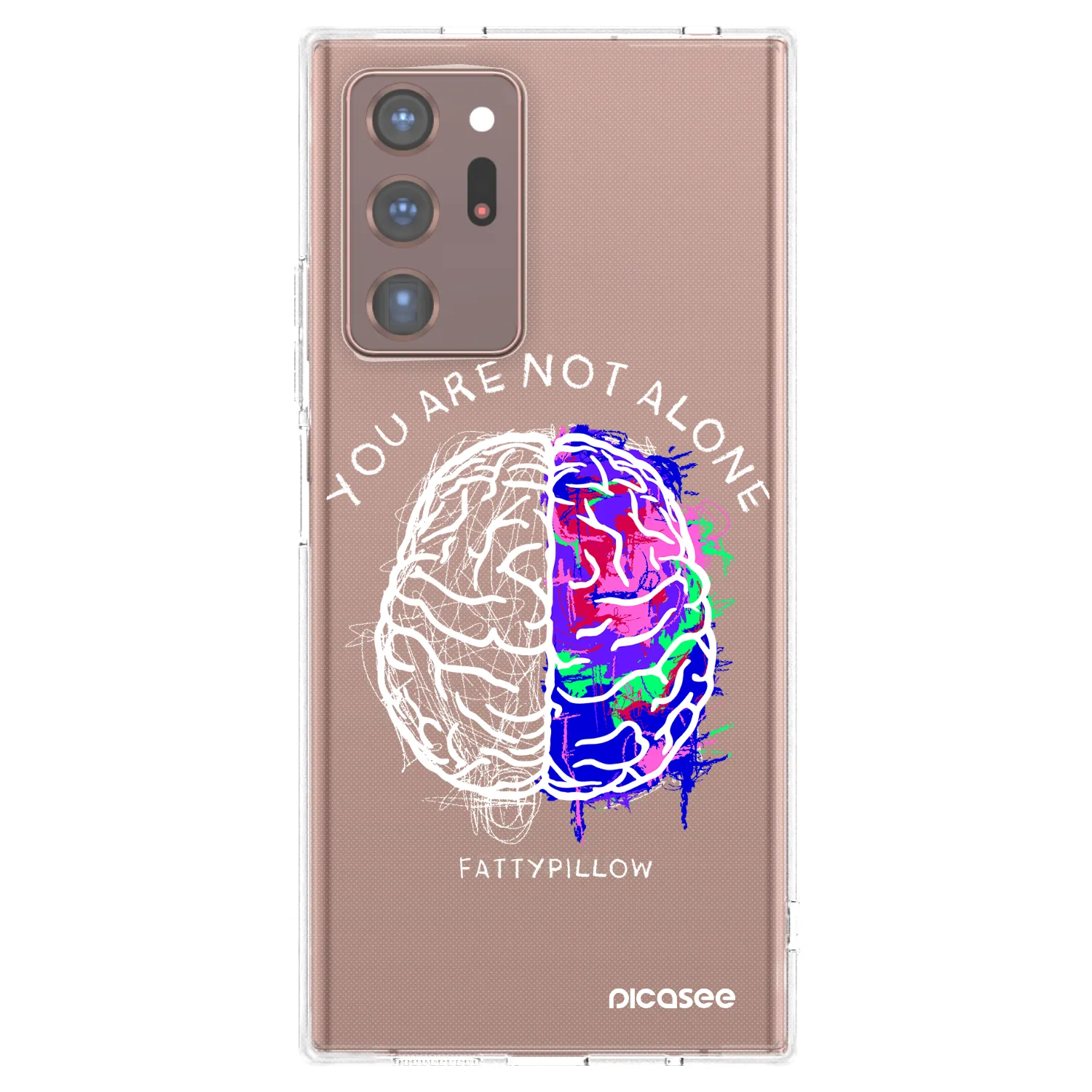 Picasee silikonový průhledný obal pro Samsung Galaxy Note 20 Ultra - Brain - White