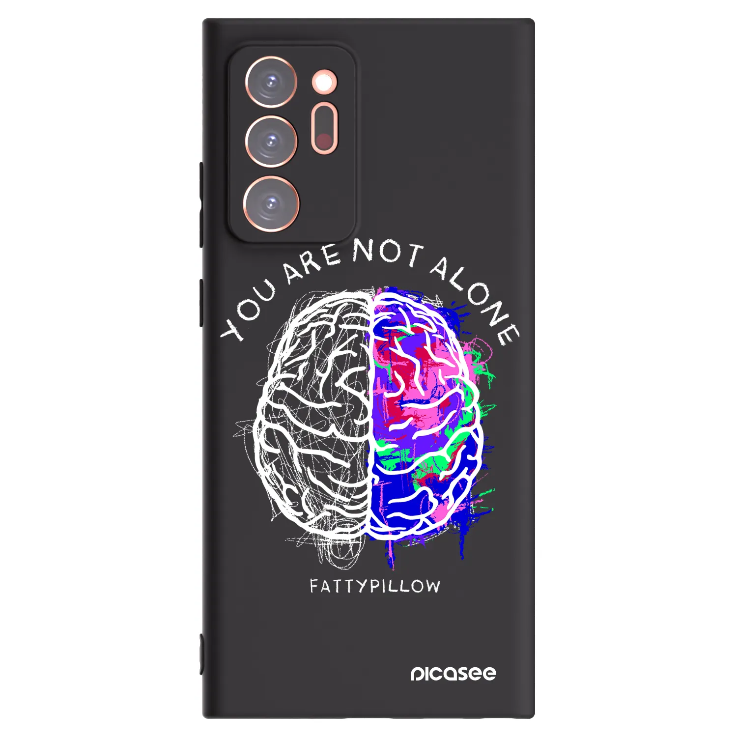 Picasee silikonový černý obal pro Samsung Galaxy Note 20 Ultra - Brain - White
