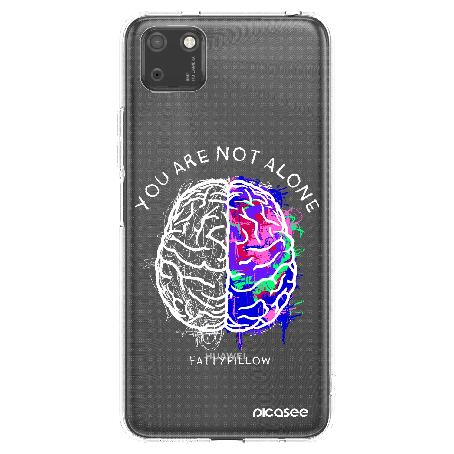Picasee silikonový průhledný obal pro Huawei Y5P - Brain - White