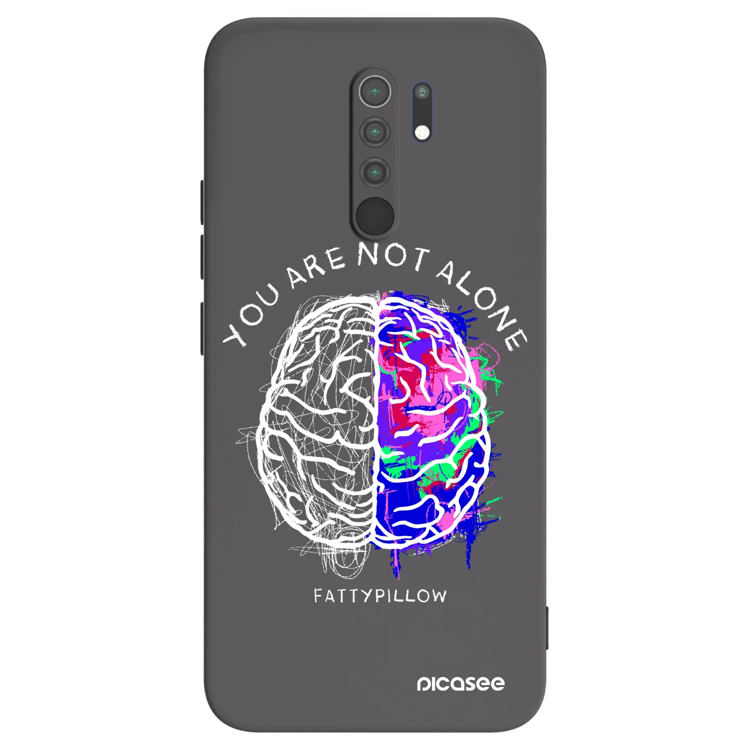 Picasee silikonový černý obal pro Xiaomi Redmi 9 - Brain - White