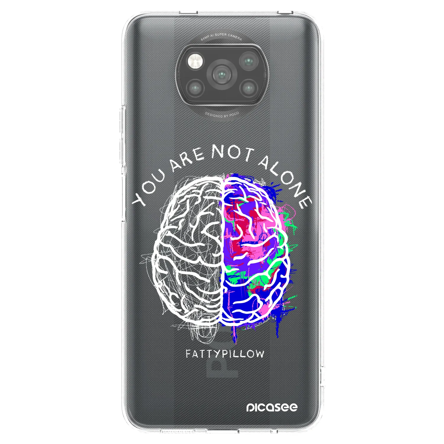 Picasee silikonový černý obal pro Xiaomi Poco X3 - Brain - White