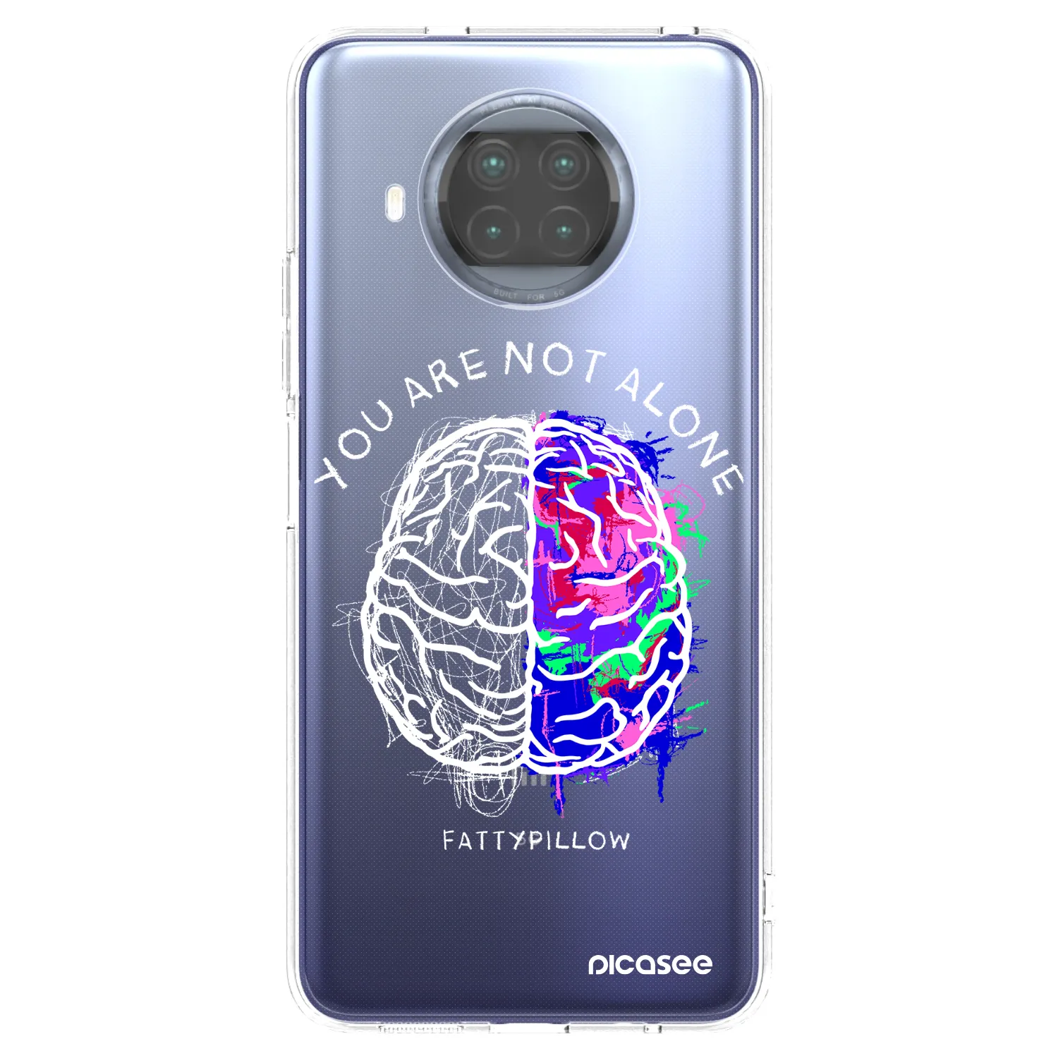 Picasee silikonový průhledný obal pro Xiaomi Mi 10T Lite - Brain - White