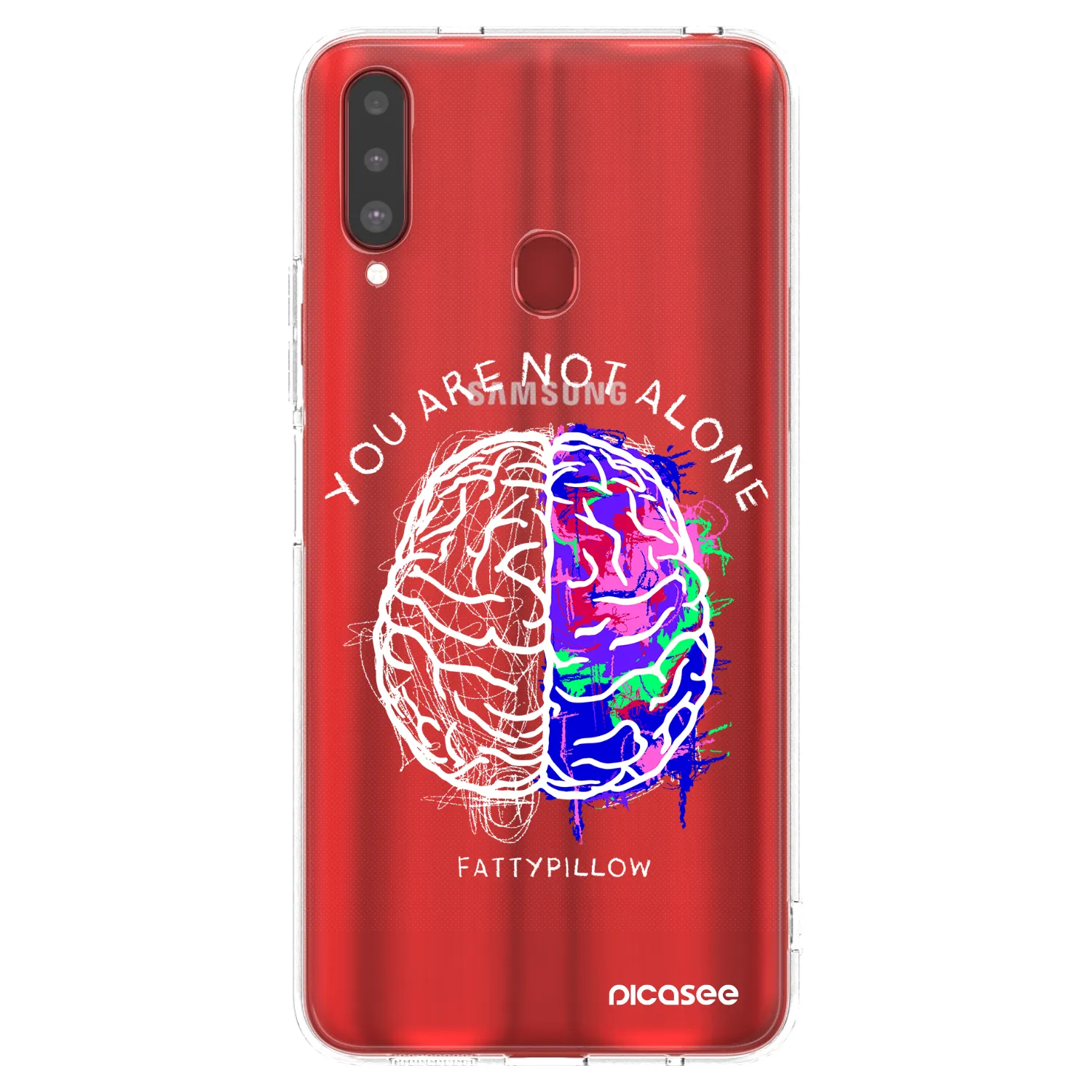 Picasee silikonový průhledný obal pro Samsung Galaxy A20s - Brain - White