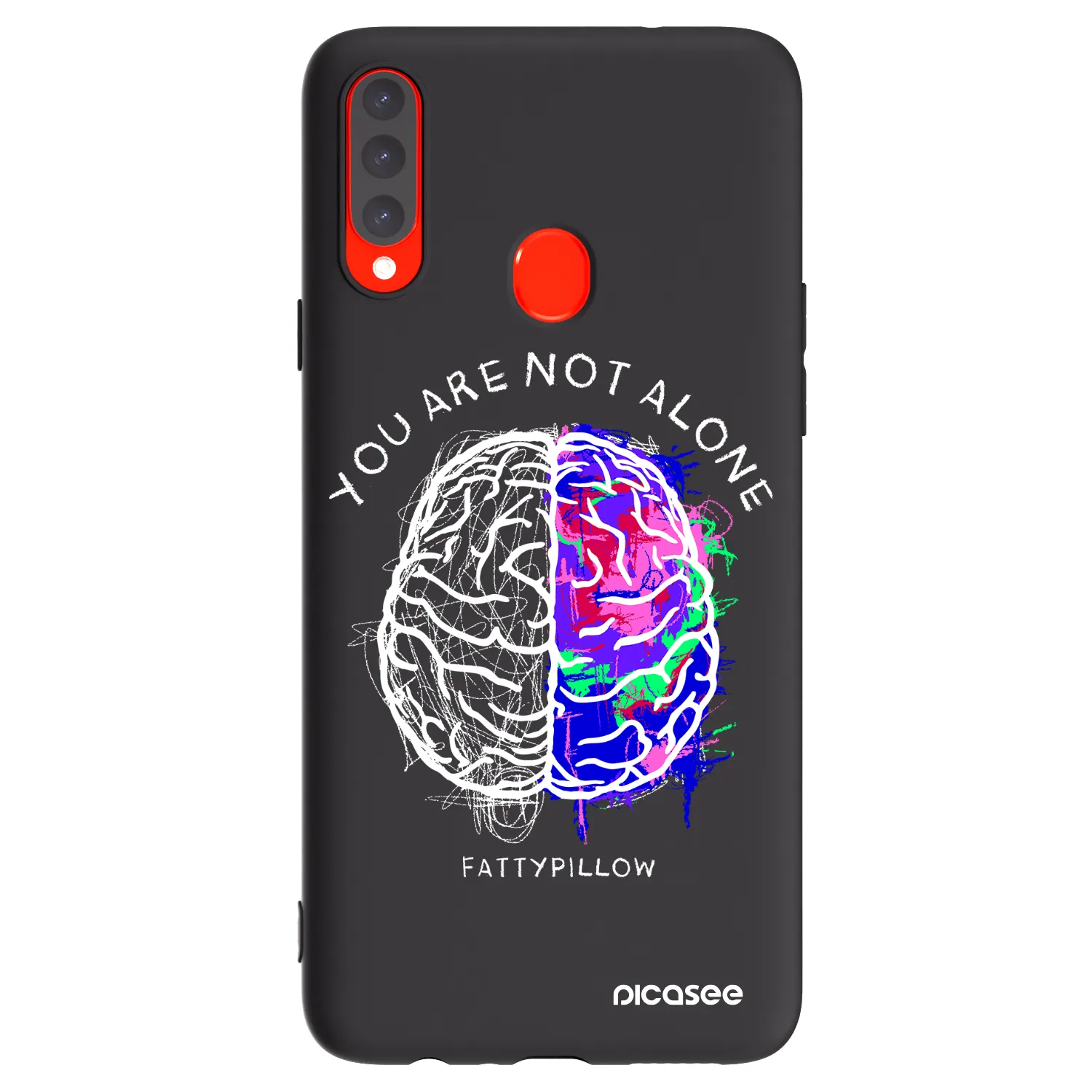 Picasee silikonový černý obal pro Samsung Galaxy A20s - Brain - White