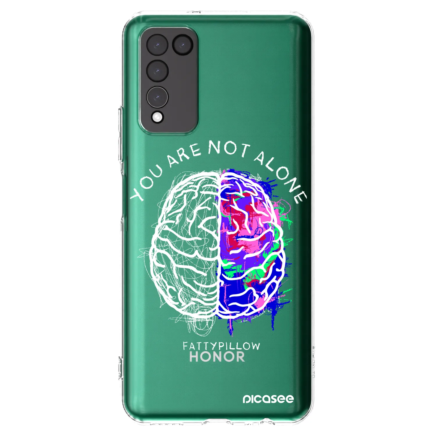 Picasee silikonový průhledný obal pro Honor 10X Lite - Brain - White