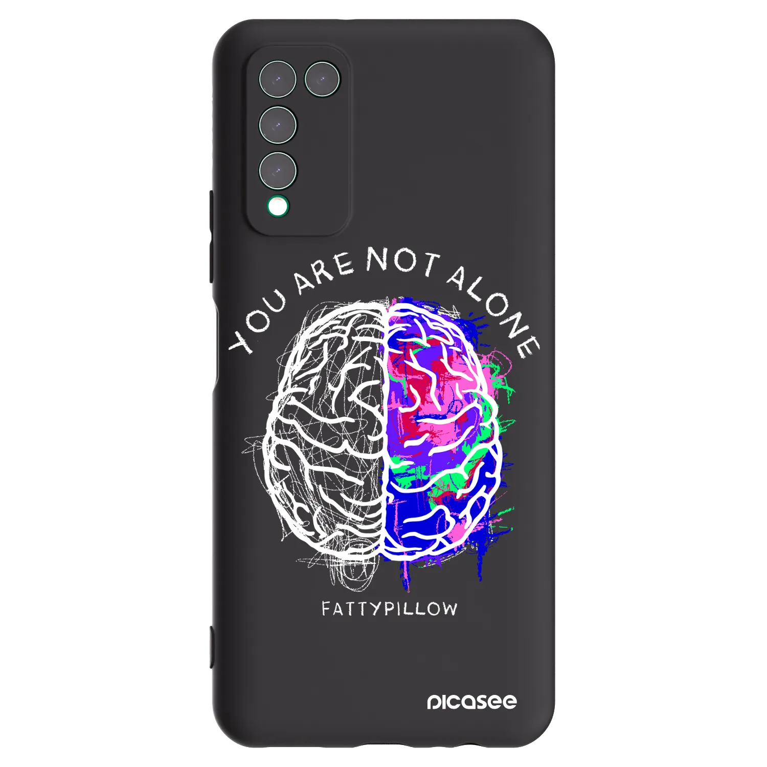 Picasee silikonový černý obal pro Honor 10X Lite - Brain - White