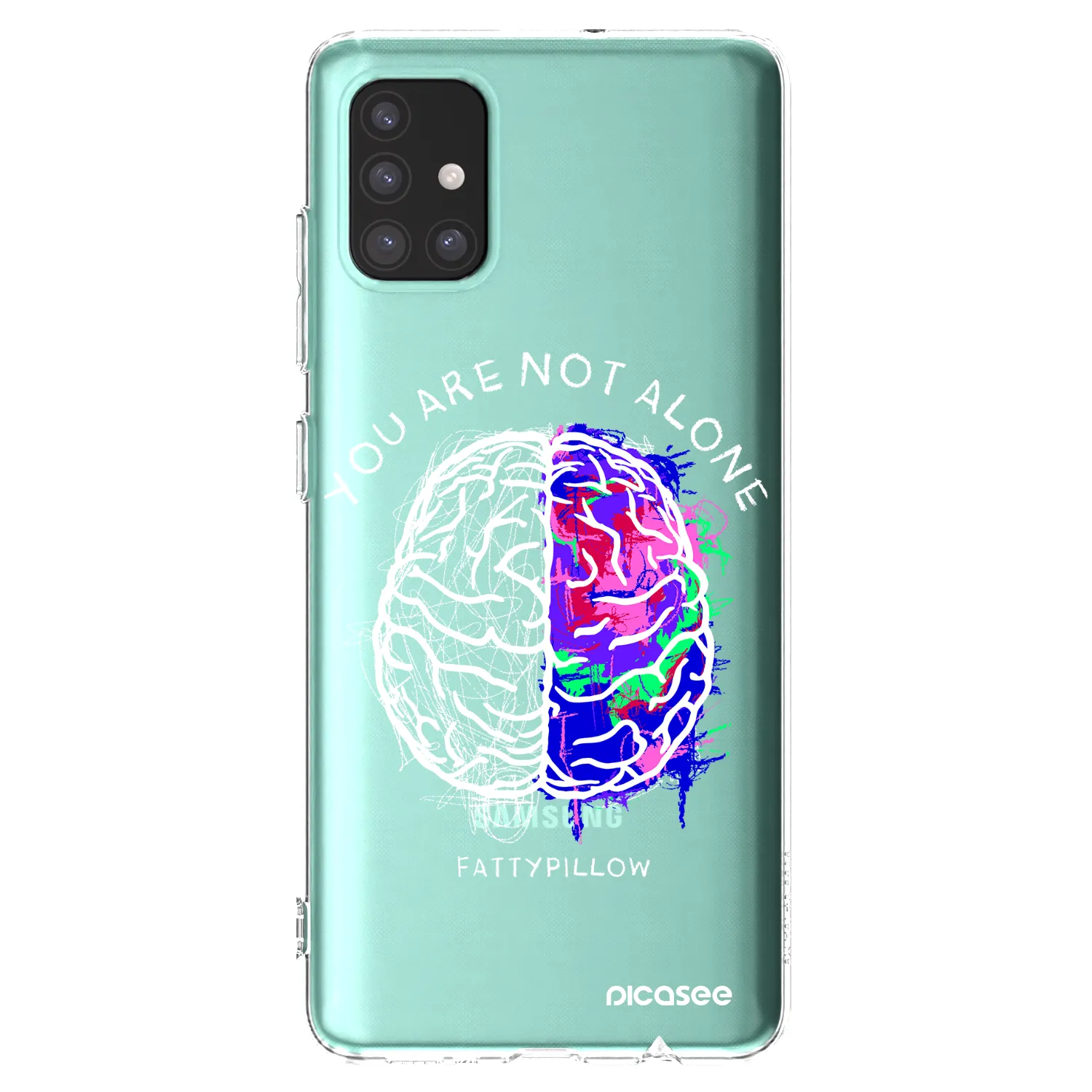 Picasee silikonový průhledný obal pro Samsung Galaxy M51 M515F - Brain - White