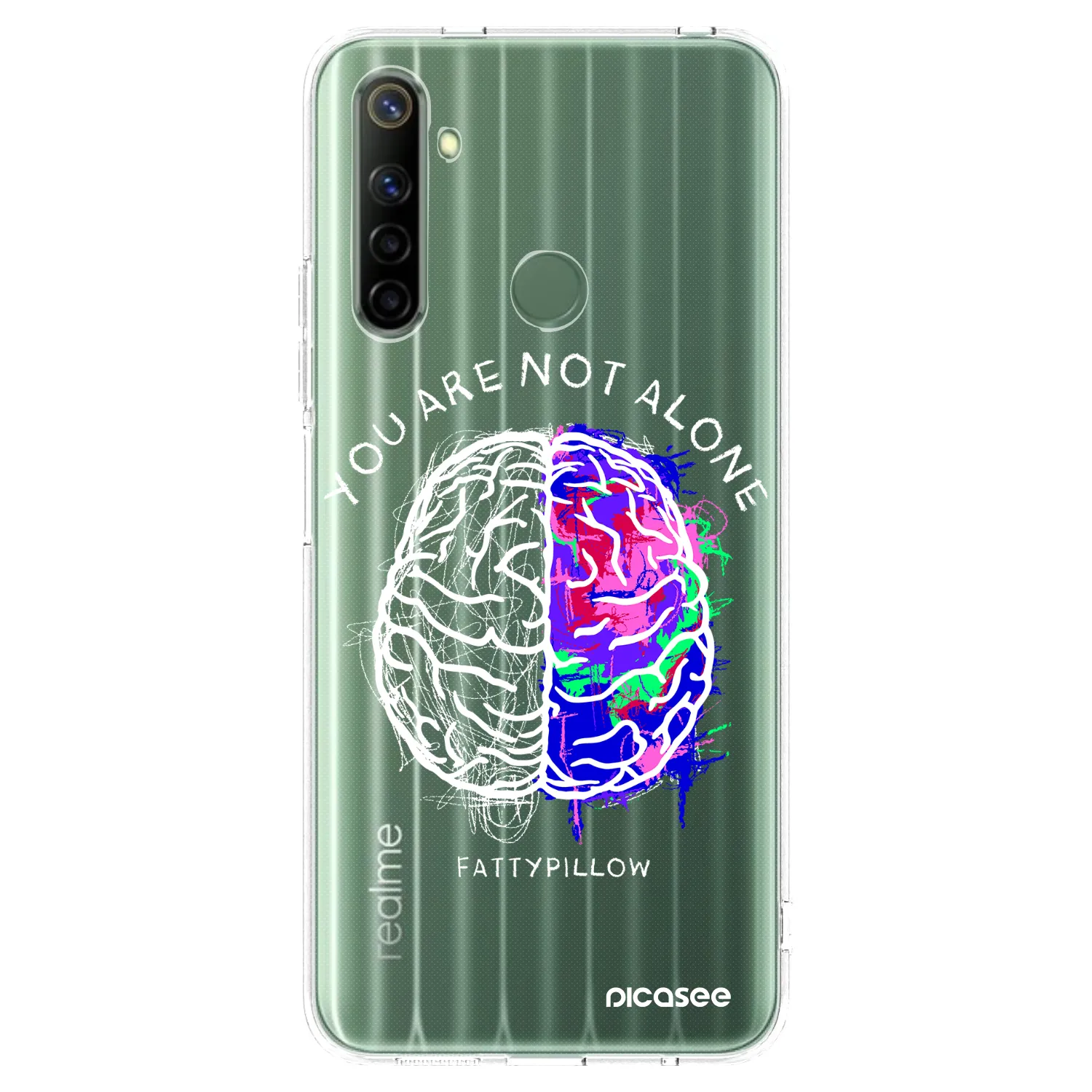 Picasee silikonový průhledný obal pro Realme 6i - Brain - White
