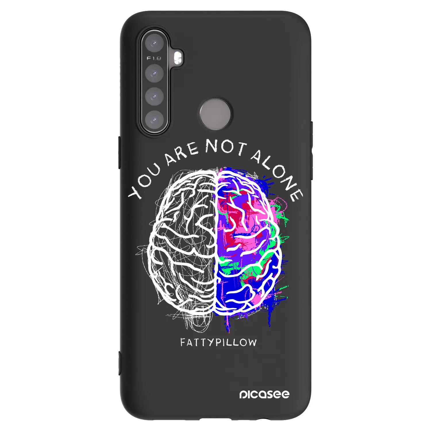 Picasee silikonový černý obal pro Realme 6i - Brain - White