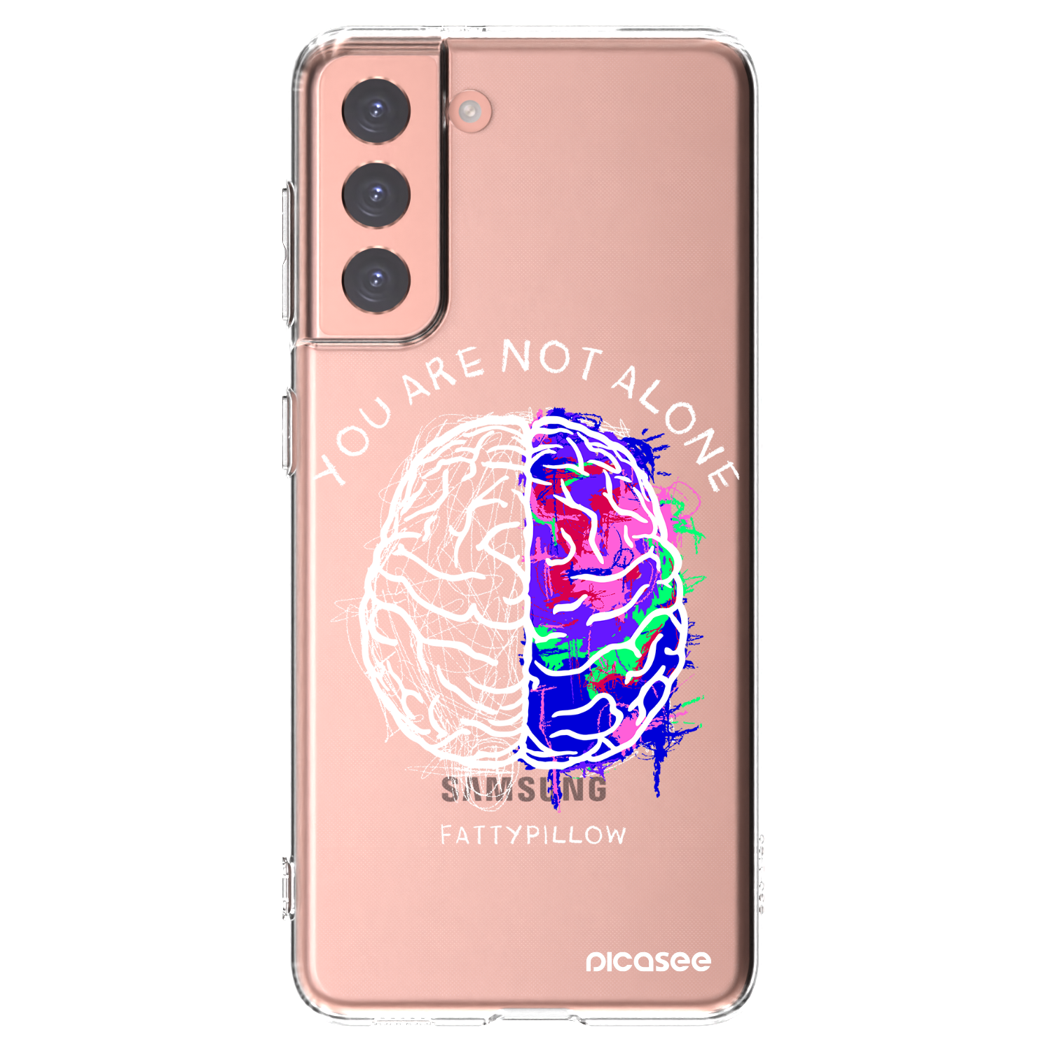 Picasee silikonový průhledný obal pro Samsung Galaxy S21 5G G991B - Brain - White