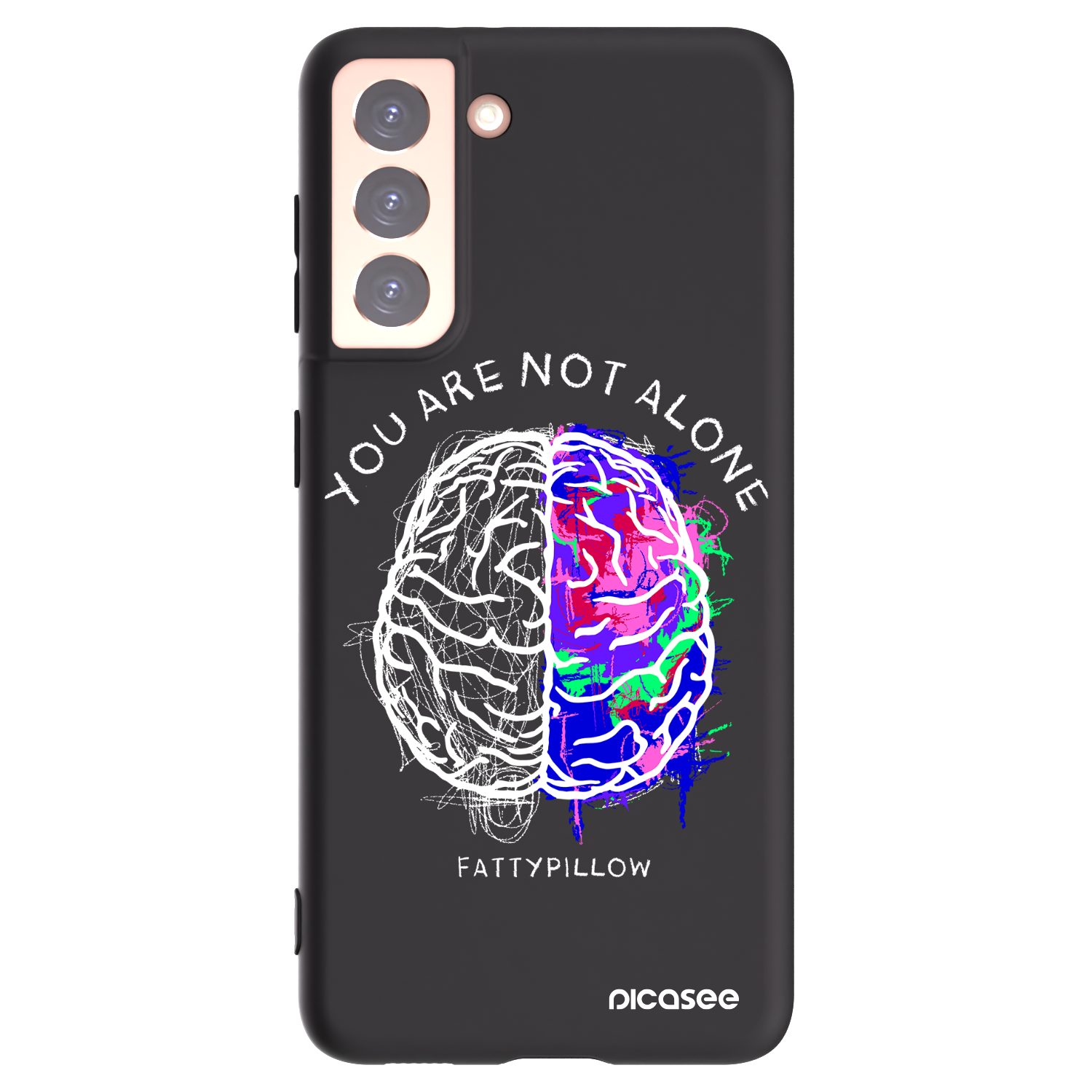 Picasee silikonový černý obal pro Samsung Galaxy S21 5G G991B - Brain - White