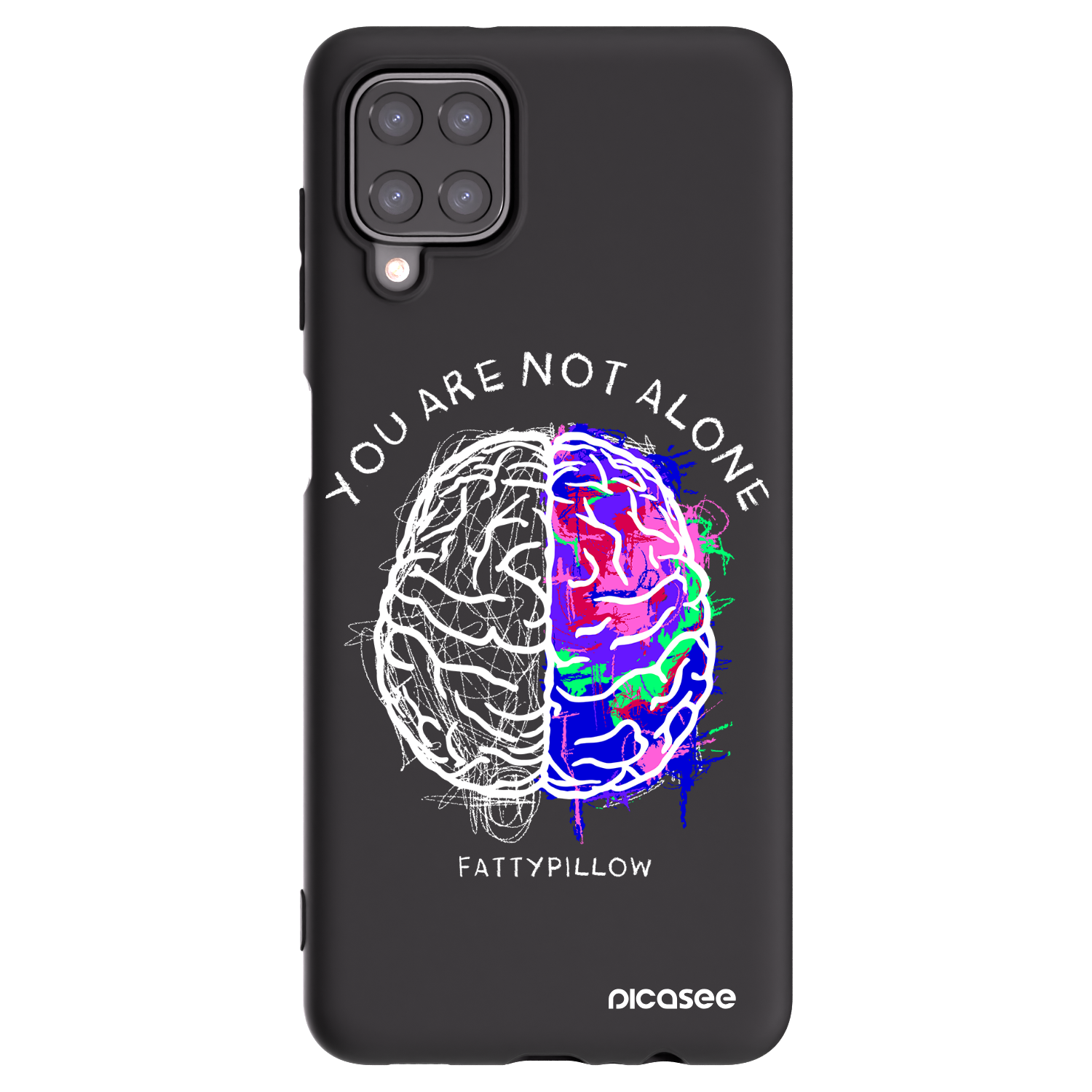 Picasee silikonový černý obal pro Samsung Galaxy A12 A125F - Brain - White