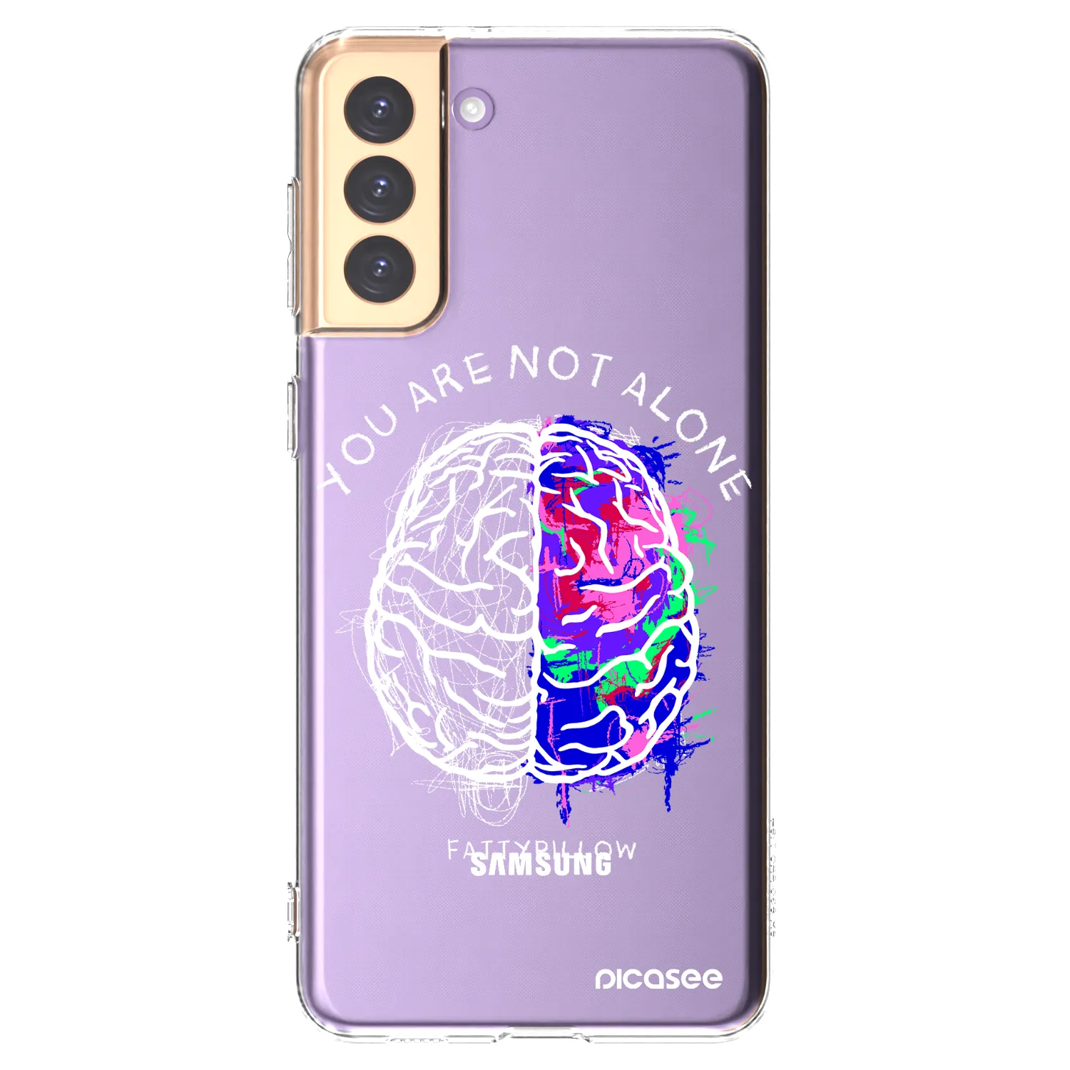 Picasee silikonový průhledný obal pro Samsung Galaxy S21+ 5G G996F - Brain - White
