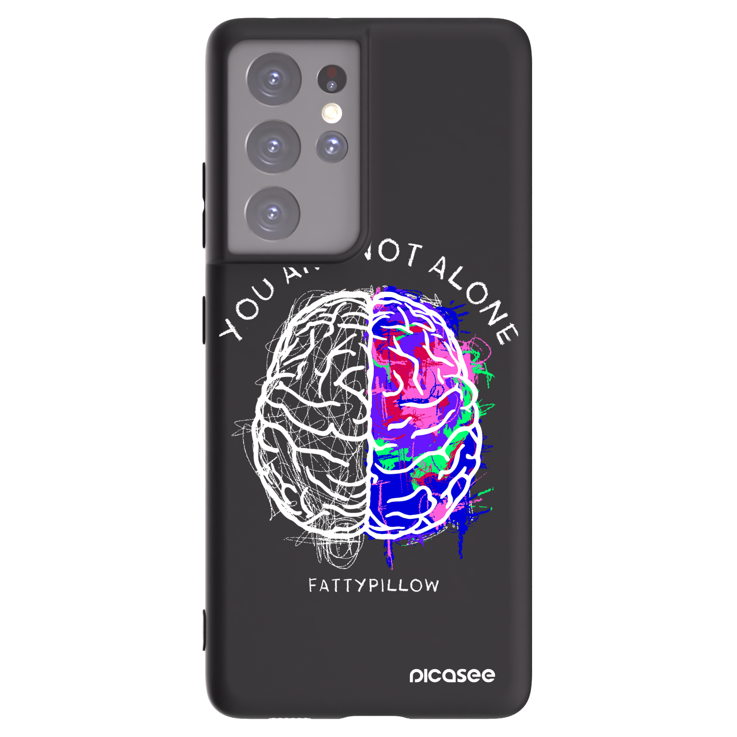Picasee silikonový černý obal pro Samsung Galaxy S21 Ultra 5G G998B - Brain - White