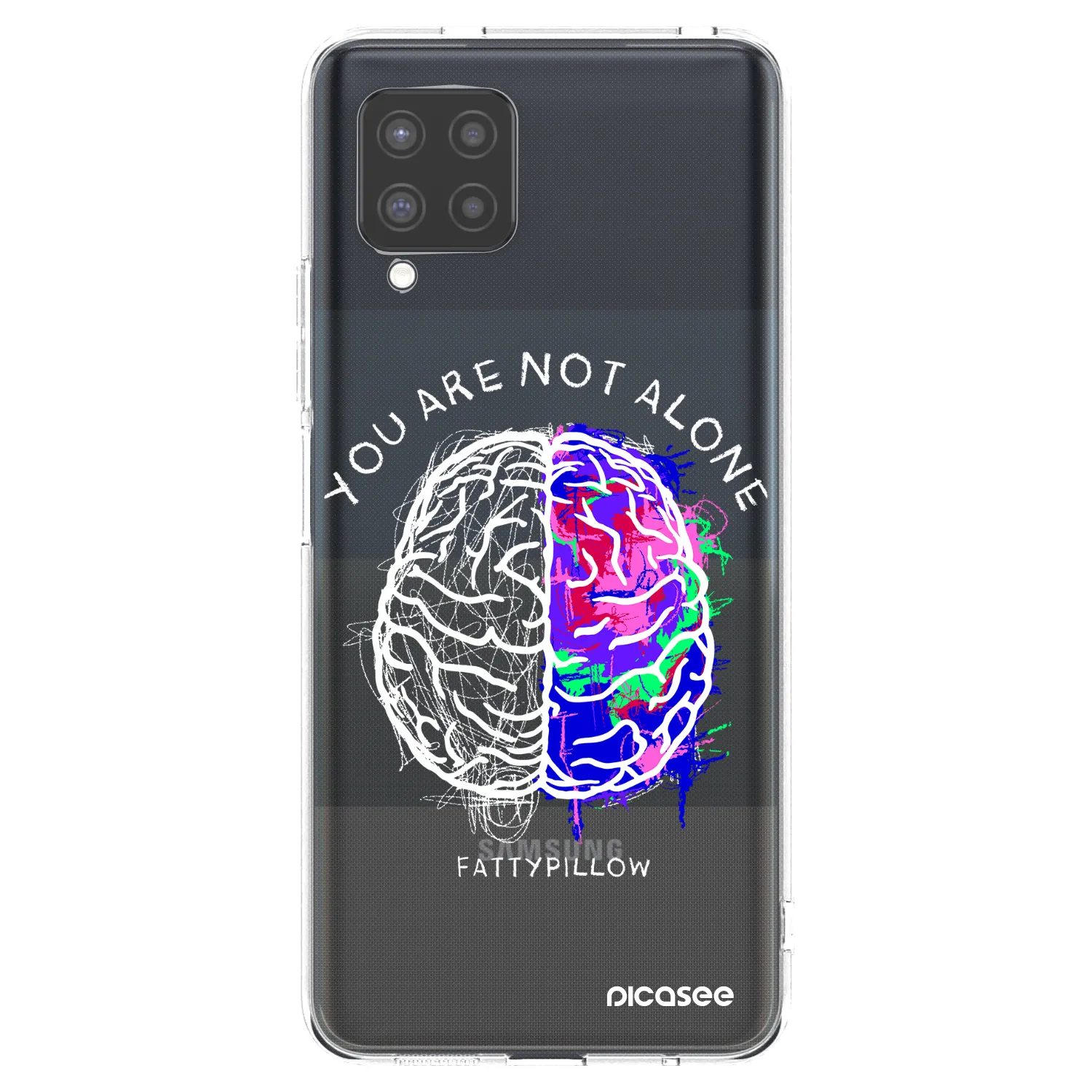 Picasee silikonový průhledný obal pro Samsung Galaxy A42 A426B - Brain - White