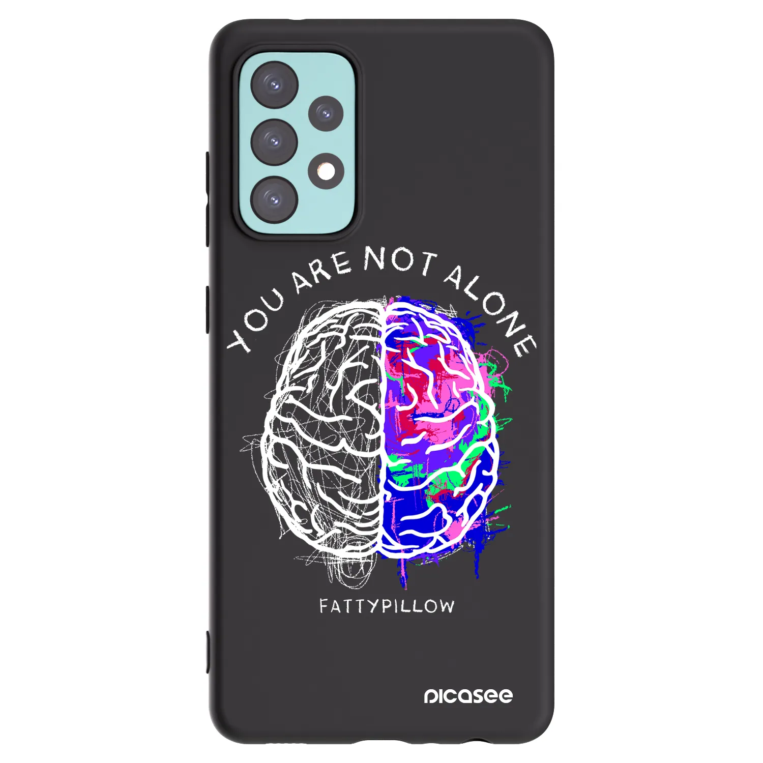 Picasee silikonový černý obal pro Samsung Galaxy A72 A725F - Brain - White