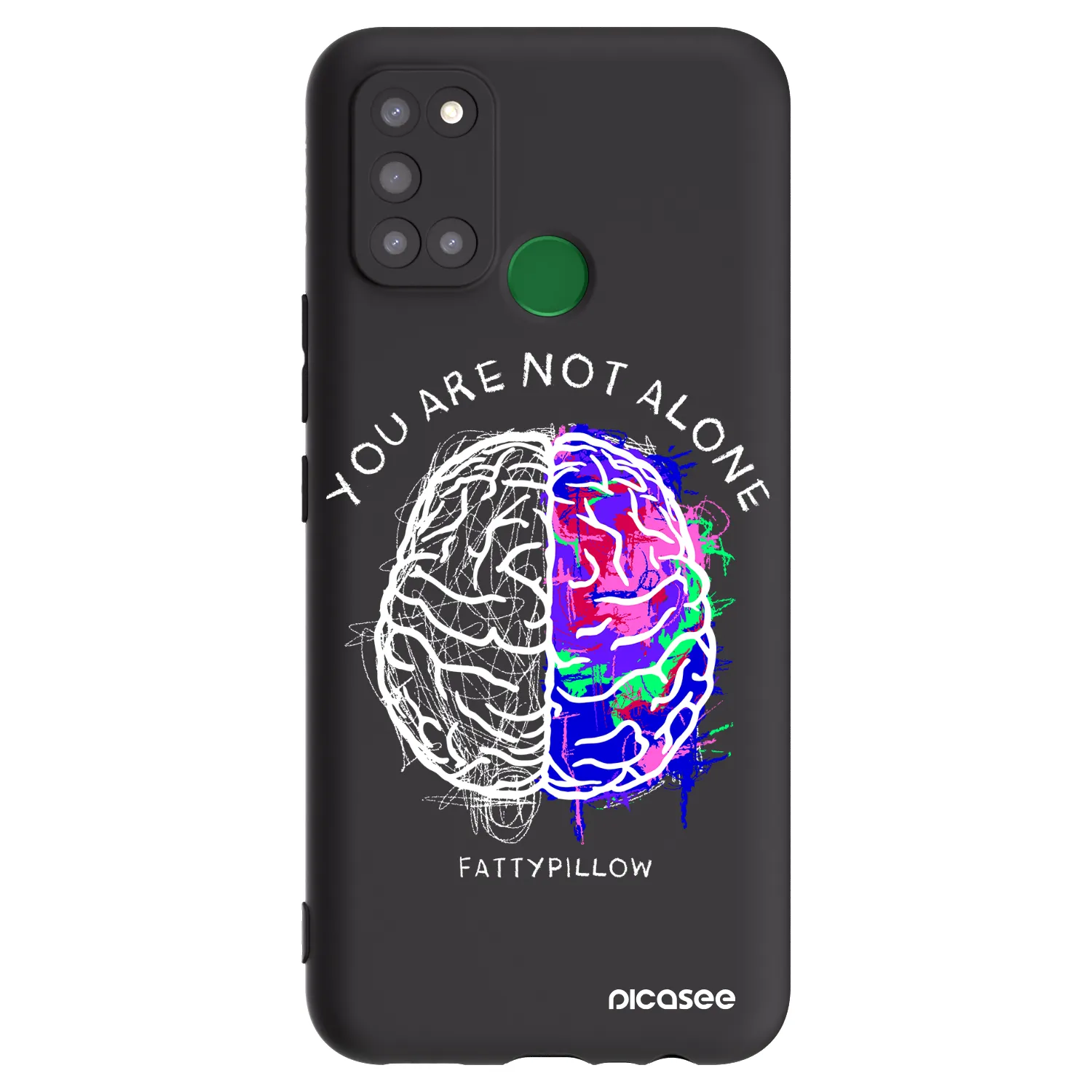 Picasee silikonový černý obal pro Realme 7i - Brain - White