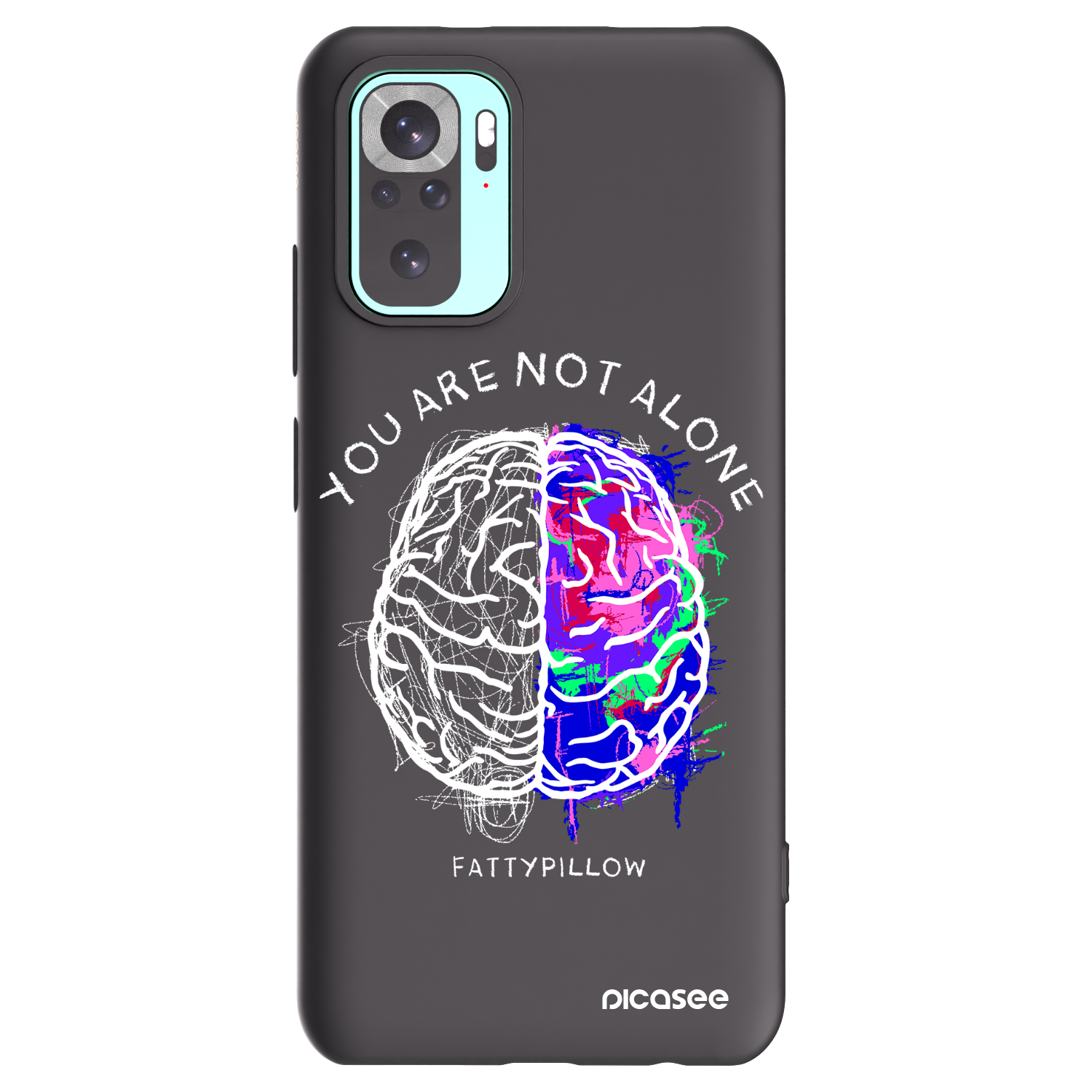Picasee silikonový černý obal pro Xiaomi Redmi Note 10 Pro - Brain - White
