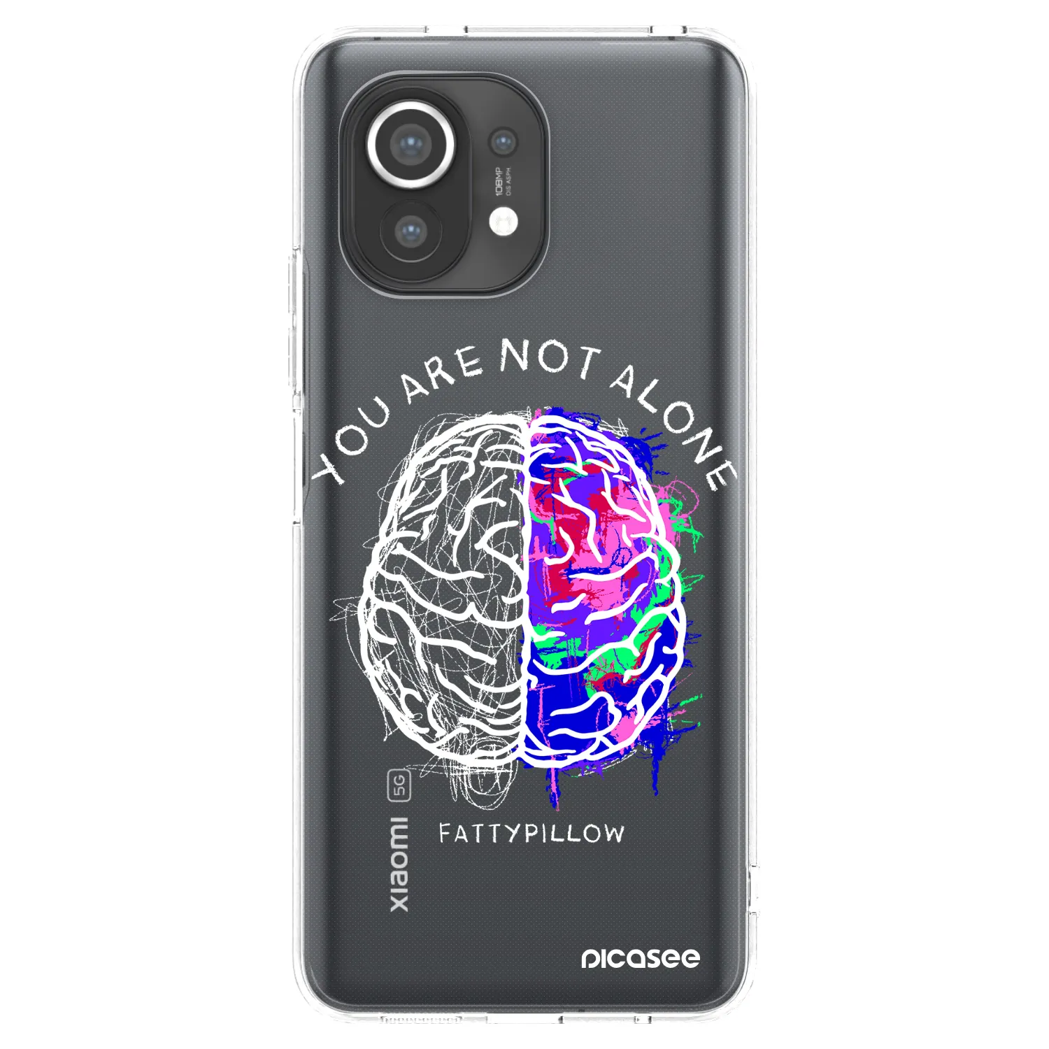 Picasee silikonový průhledný obal pro Xiaomi Mi 11 - Brain - White