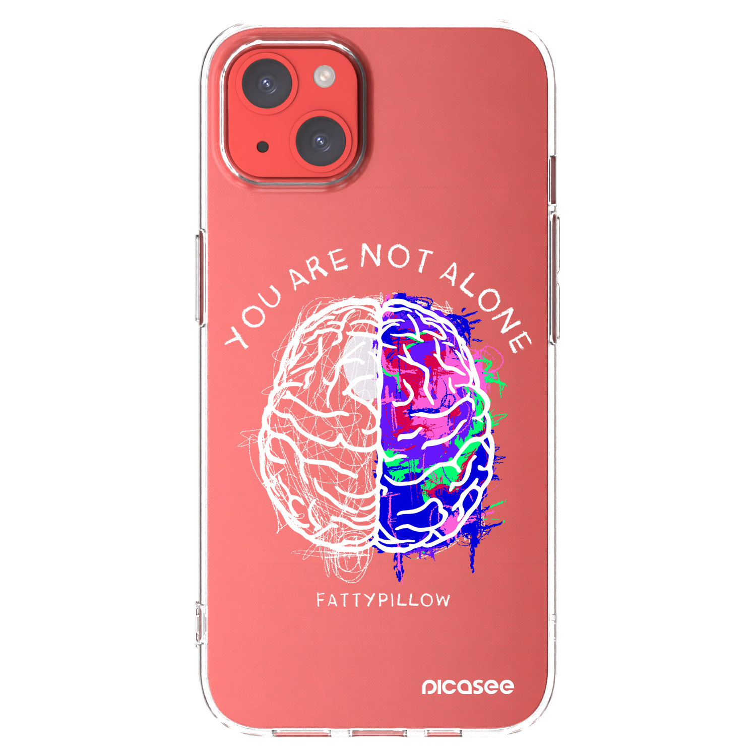 Picasee silikonový průhledný obal pro Apple iPhone 13 - Brain - White