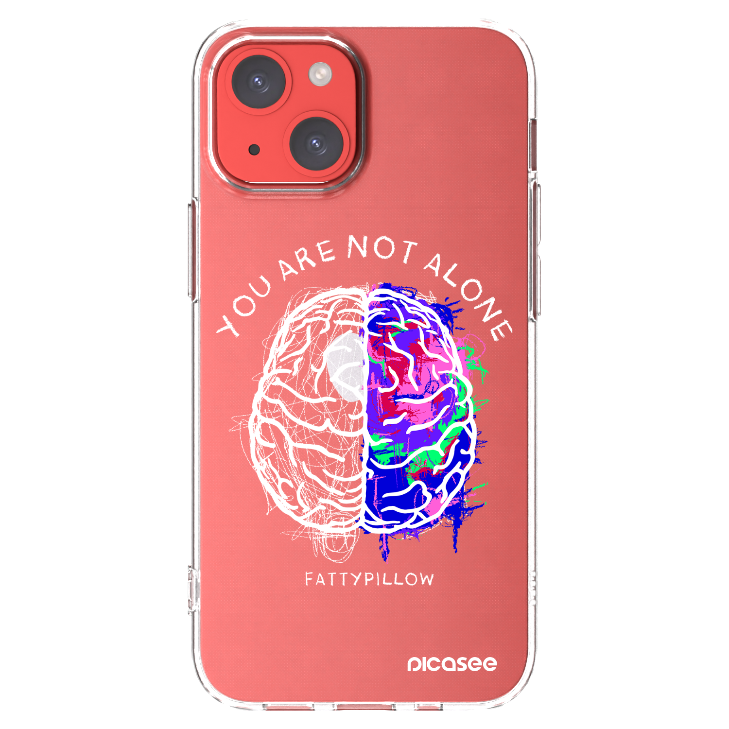 Picasee silikonový průhledný obal pro Apple iPhone 13 mini - Brain - White